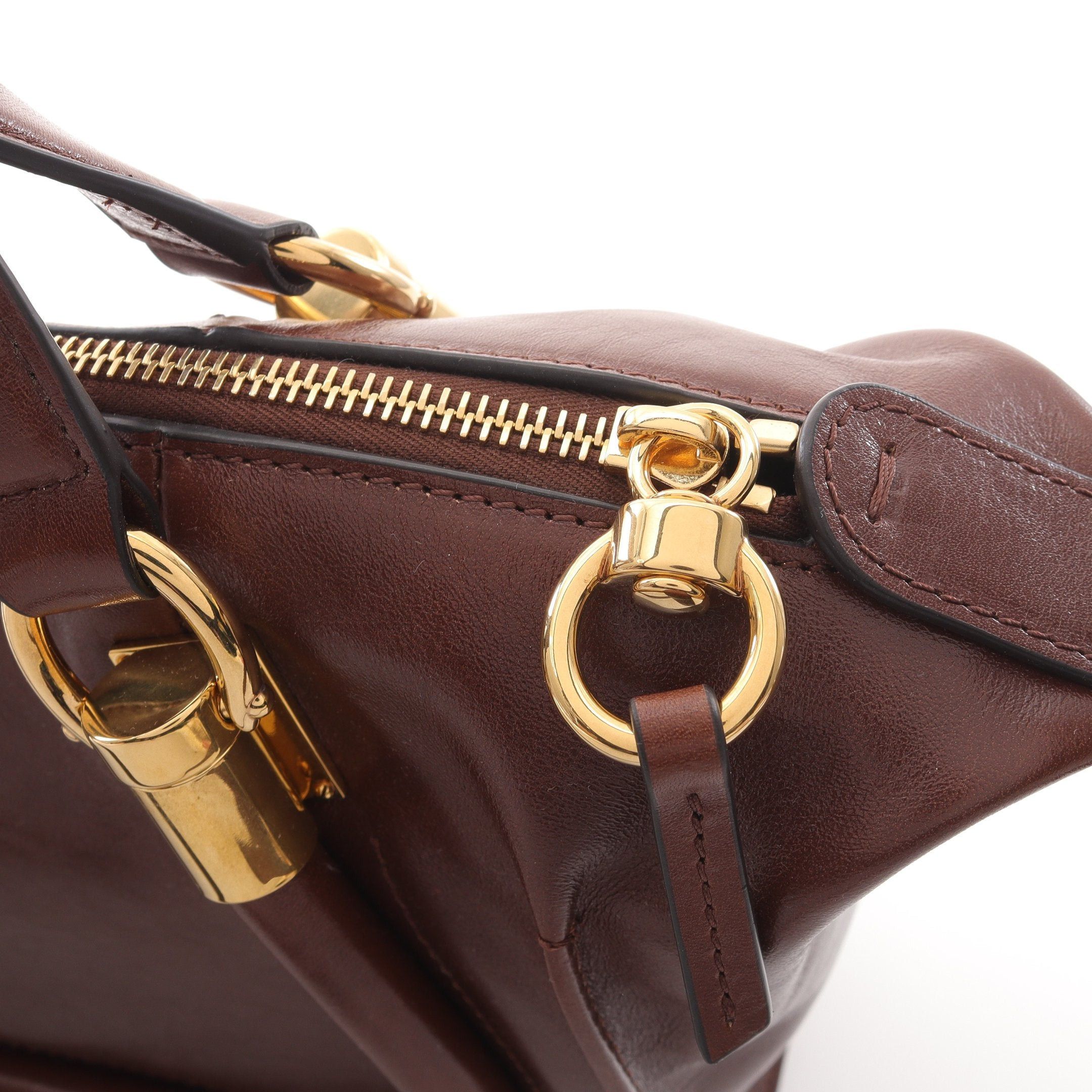 Chloe Chloe Paraty 24 Small Bag Handbag Leather Brown Size ONE SIZE - 6 Thumbnail