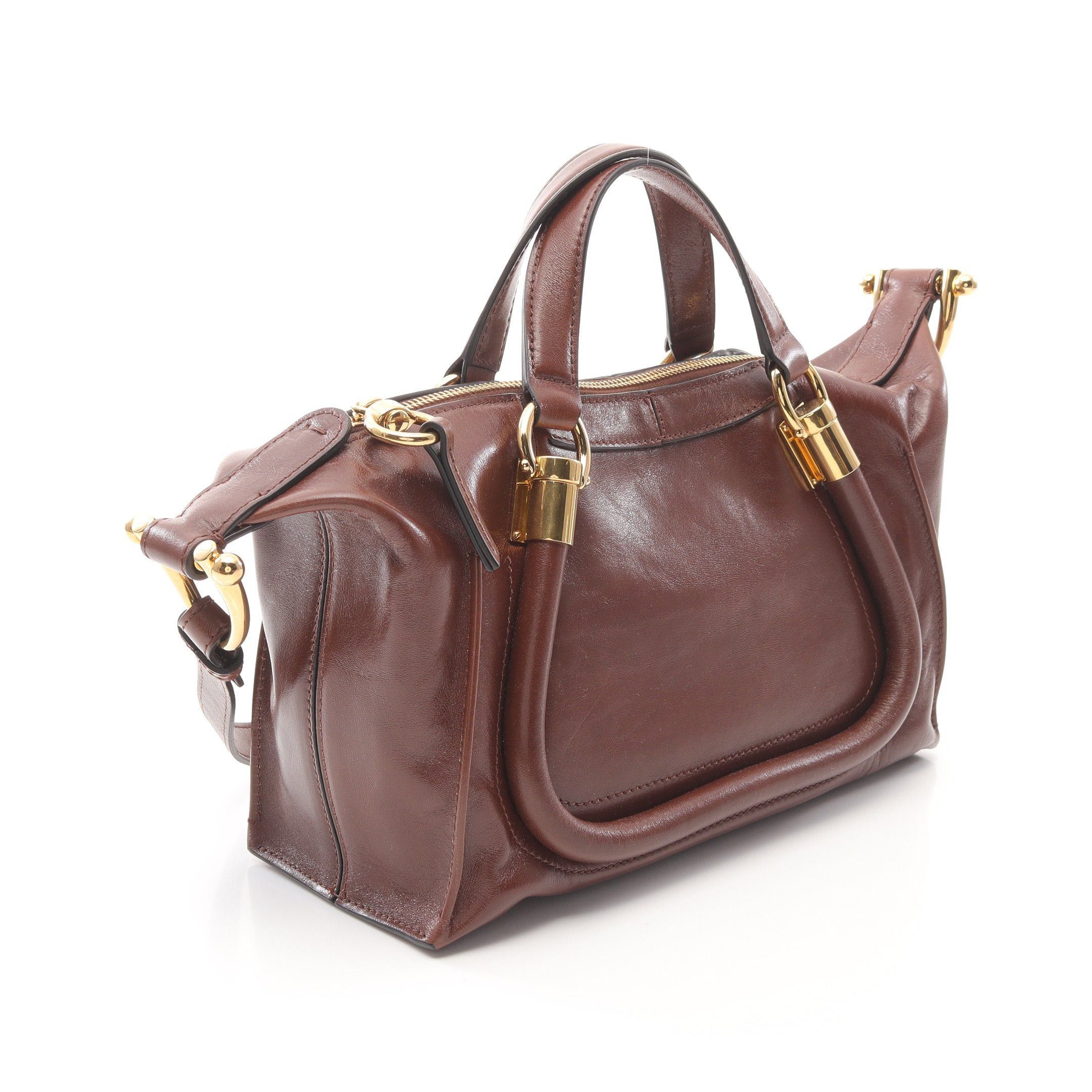 Chloe Chloe Paraty 24 Small Bag Handbag Leather Brown Size ONE SIZE - 2 Thumbnail