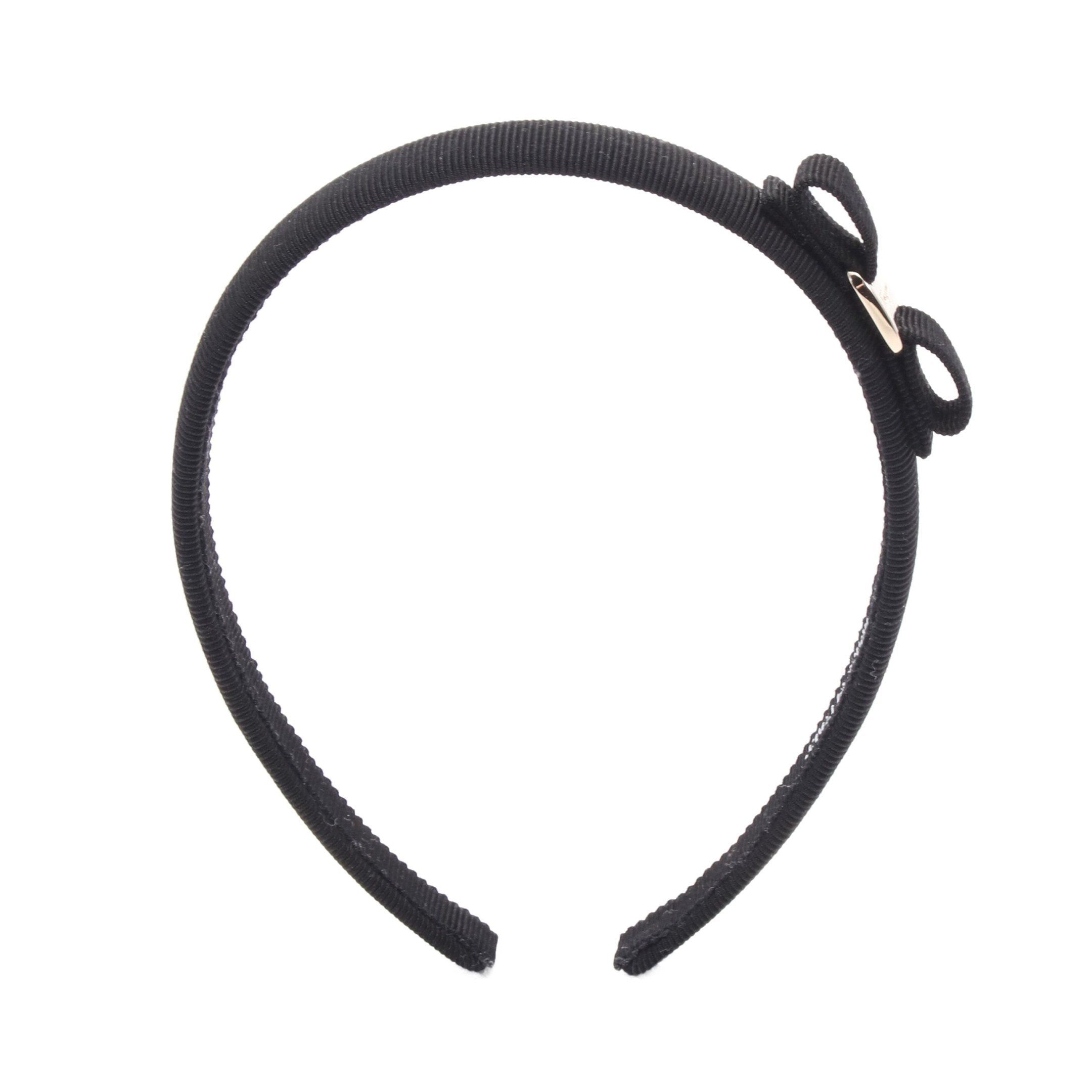 Salvatore Ferragamo Salvatore Ferragamo Vara Ribbon Headband Fabric Gp Black Gold Size ONE SIZE - 2 Thumbnail