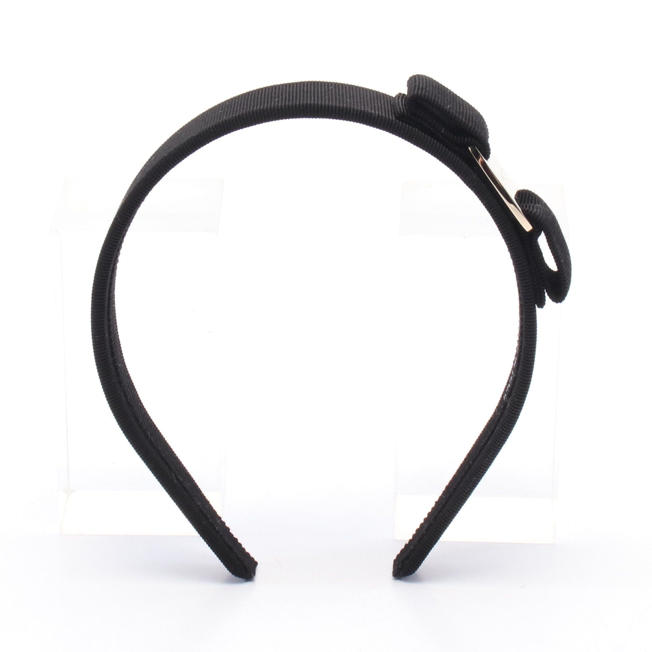 Salvatore Ferragamo Salvatore Ferragamo Vara Ribbon Headband Fabric Gp Black Gold Size ONE SIZE - 2 Thumbnail