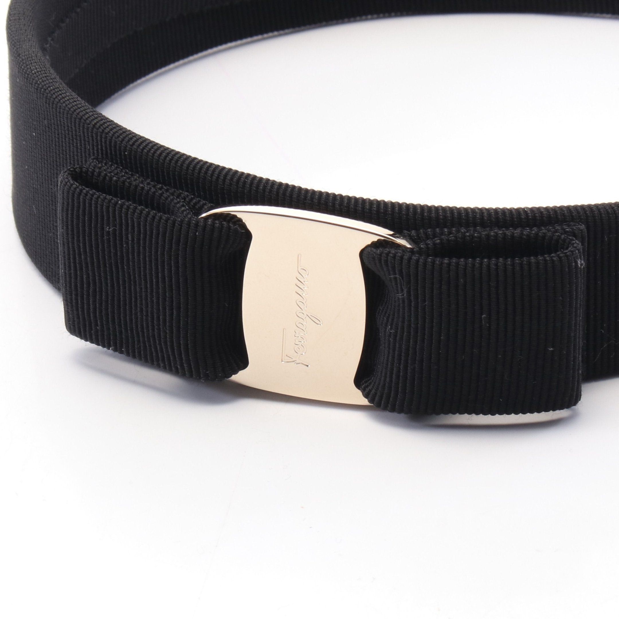 Salvatore Ferragamo Salvatore Ferragamo Vara Ribbon Headband Fabric Gp Black Gold Size ONE SIZE - 3 Thumbnail