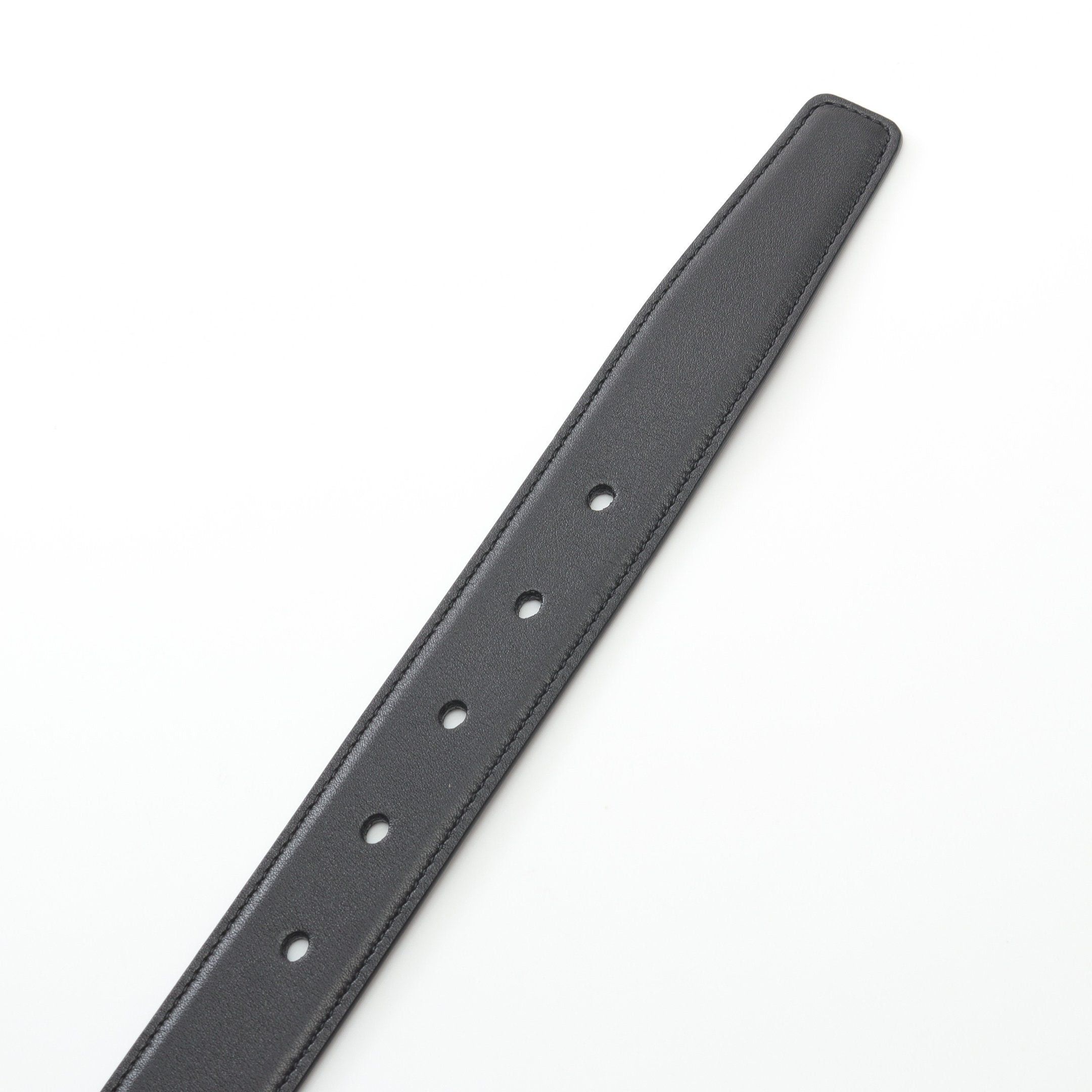 Yves Saint Laurent Yves Saint Laurent Cassandra Belt Leather Black Silver Hardware Size ONE SIZE - 3 Thumbnail