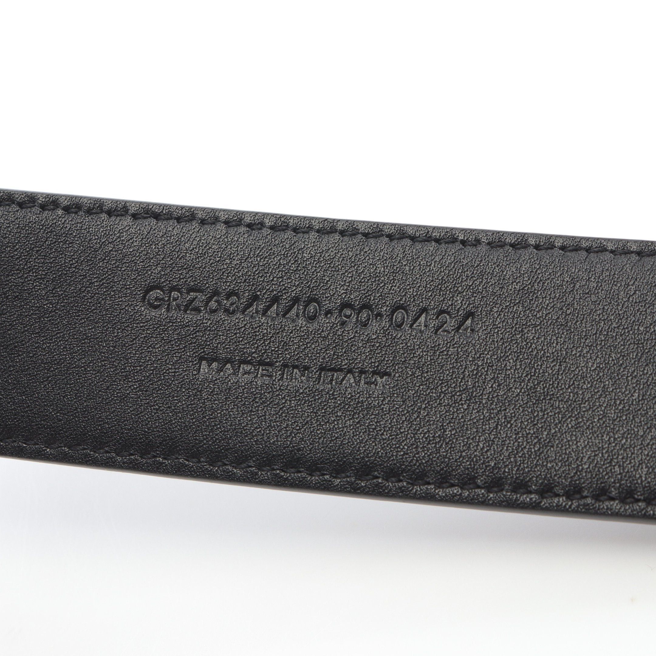 Yves Saint Laurent Yves Saint Laurent Cassandra Belt Leather Black Croc Embossed Silver Hardware Size ONE SIZE - 5 Thumbnail