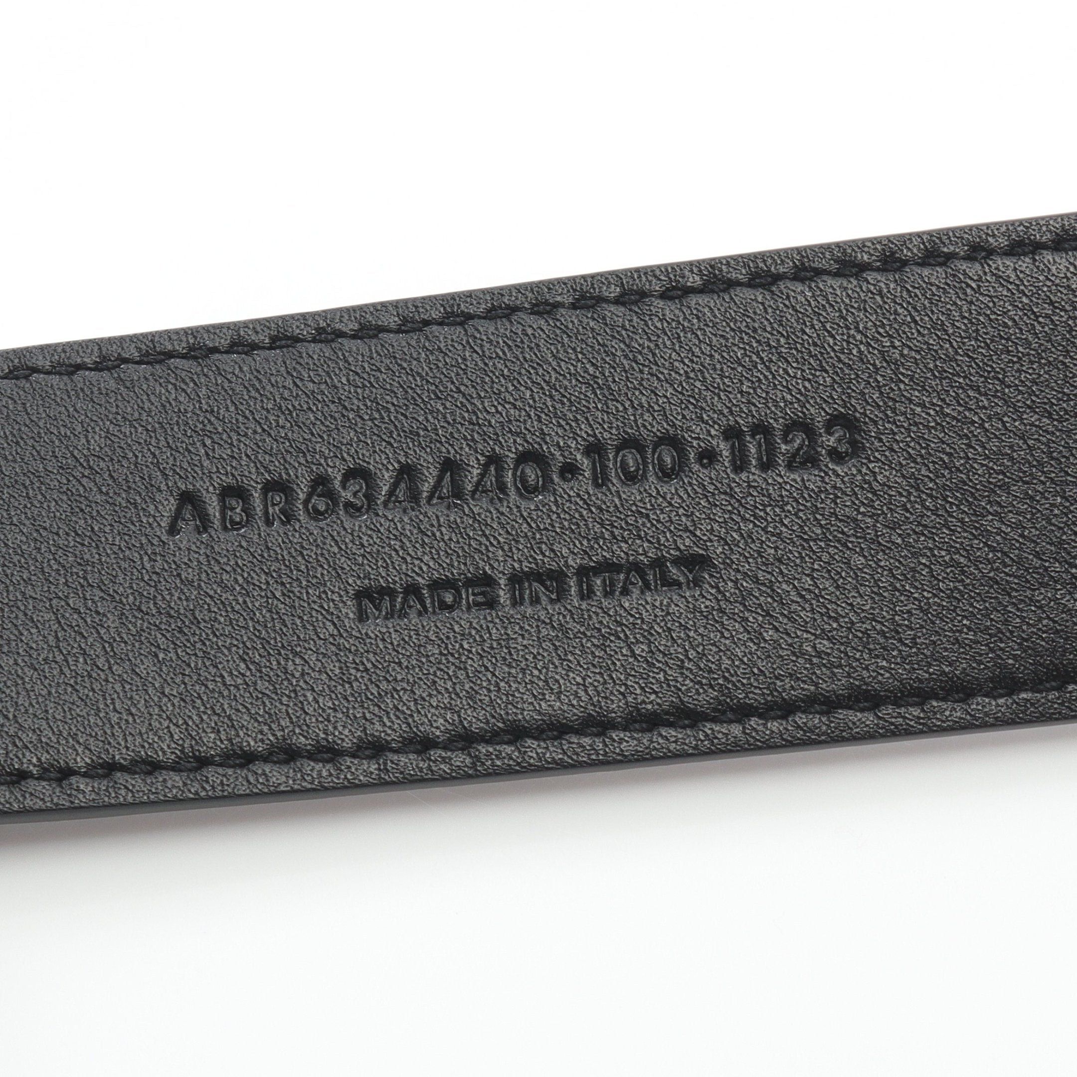 Yves Saint Laurent Yves Saint Laurent Cassandra Belt Leather Black Croc Embossed Silver Hardware Size ONE SIZE - 5 Thumbnail