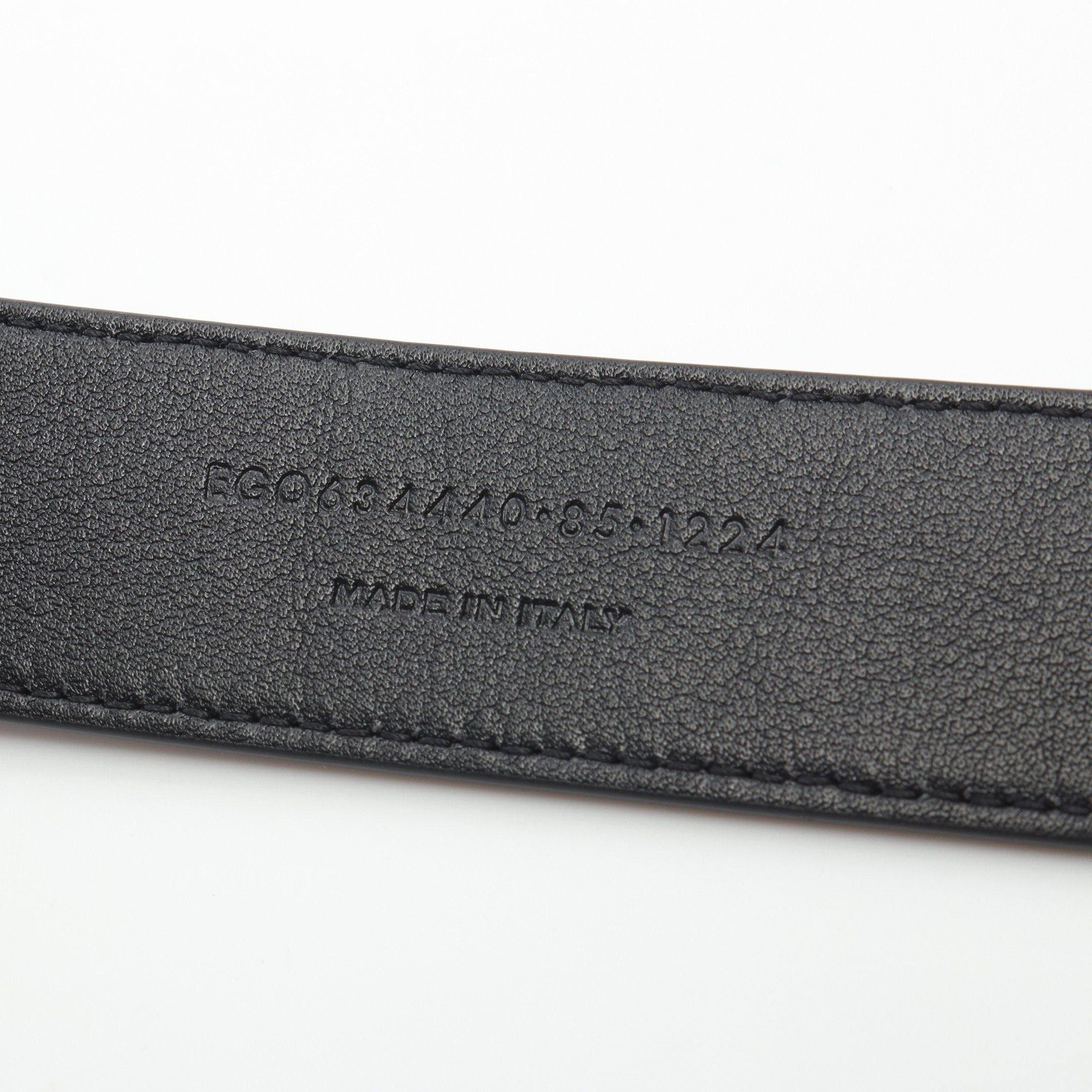 Yves Saint Laurent Yves Saint Laurent Cassandra Belt Leather Black Silver Hardware Size ONE SIZE - 5 Thumbnail