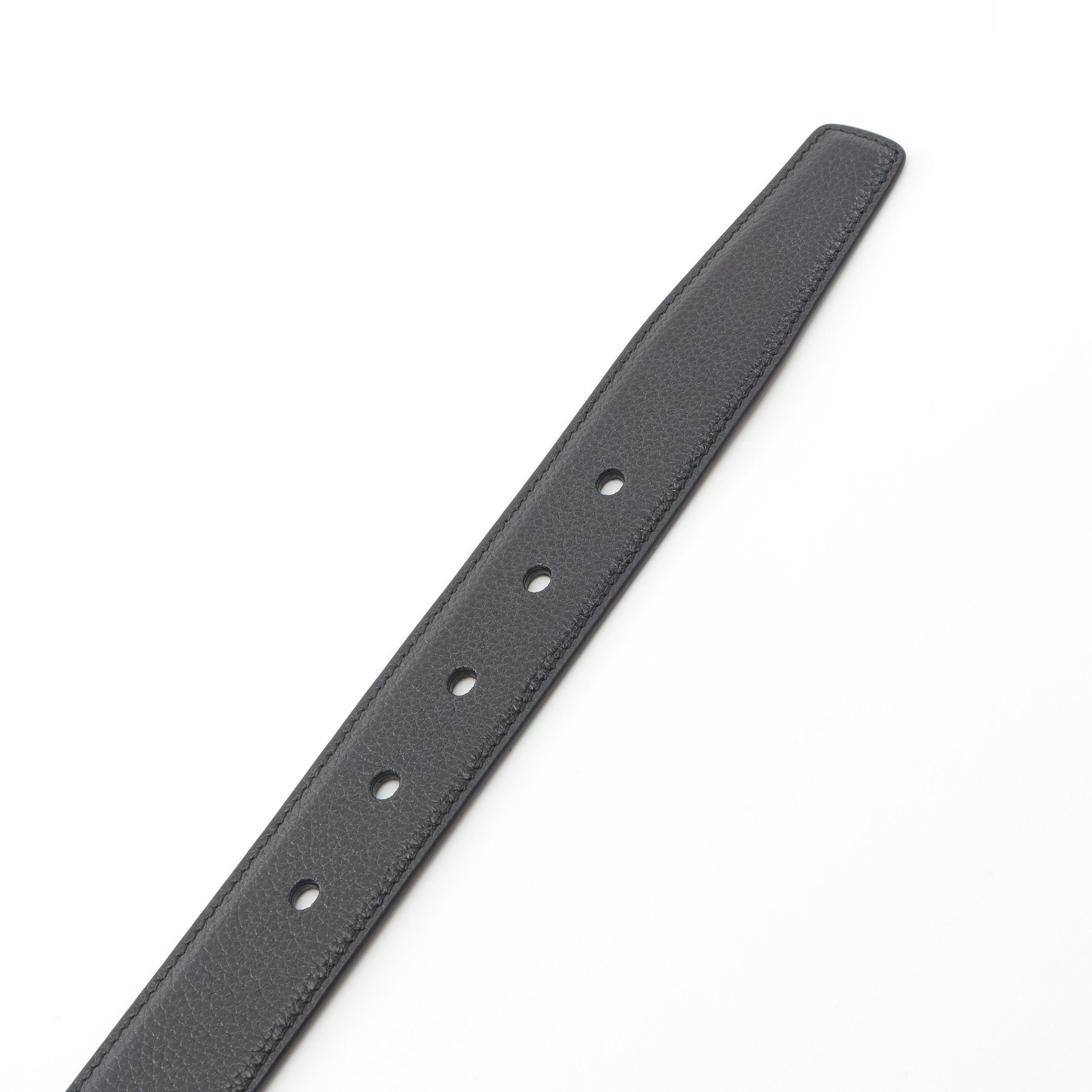 Yves Saint Laurent Yves Saint Laurent Cassandra Belt Leather Black Silver Hardware Size ONE SIZE - 3 Thumbnail