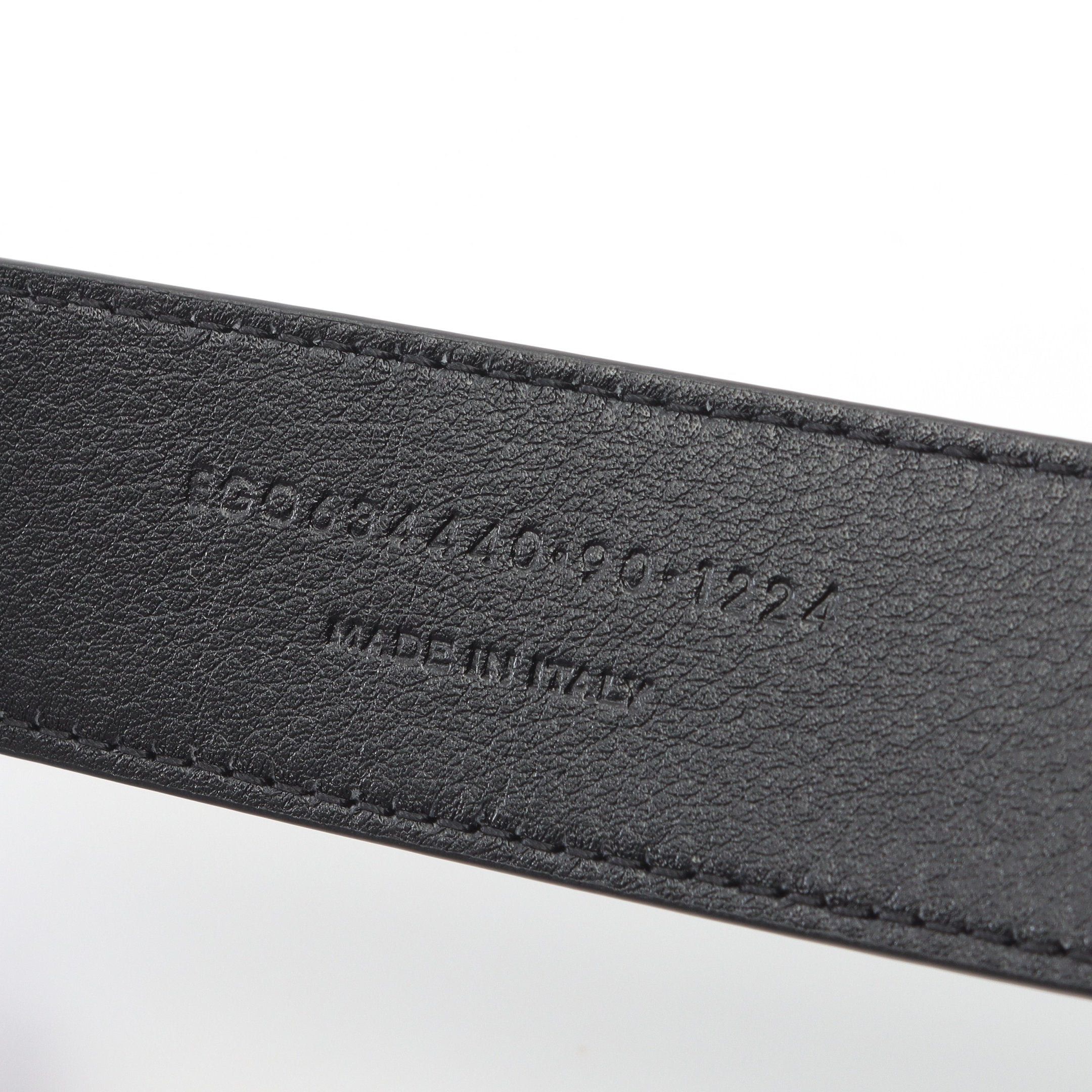 Yves Saint Laurent Yves Saint Laurent Cassandra Belt Leather Black Silver Hardware Size ONE SIZE - 5 Thumbnail
