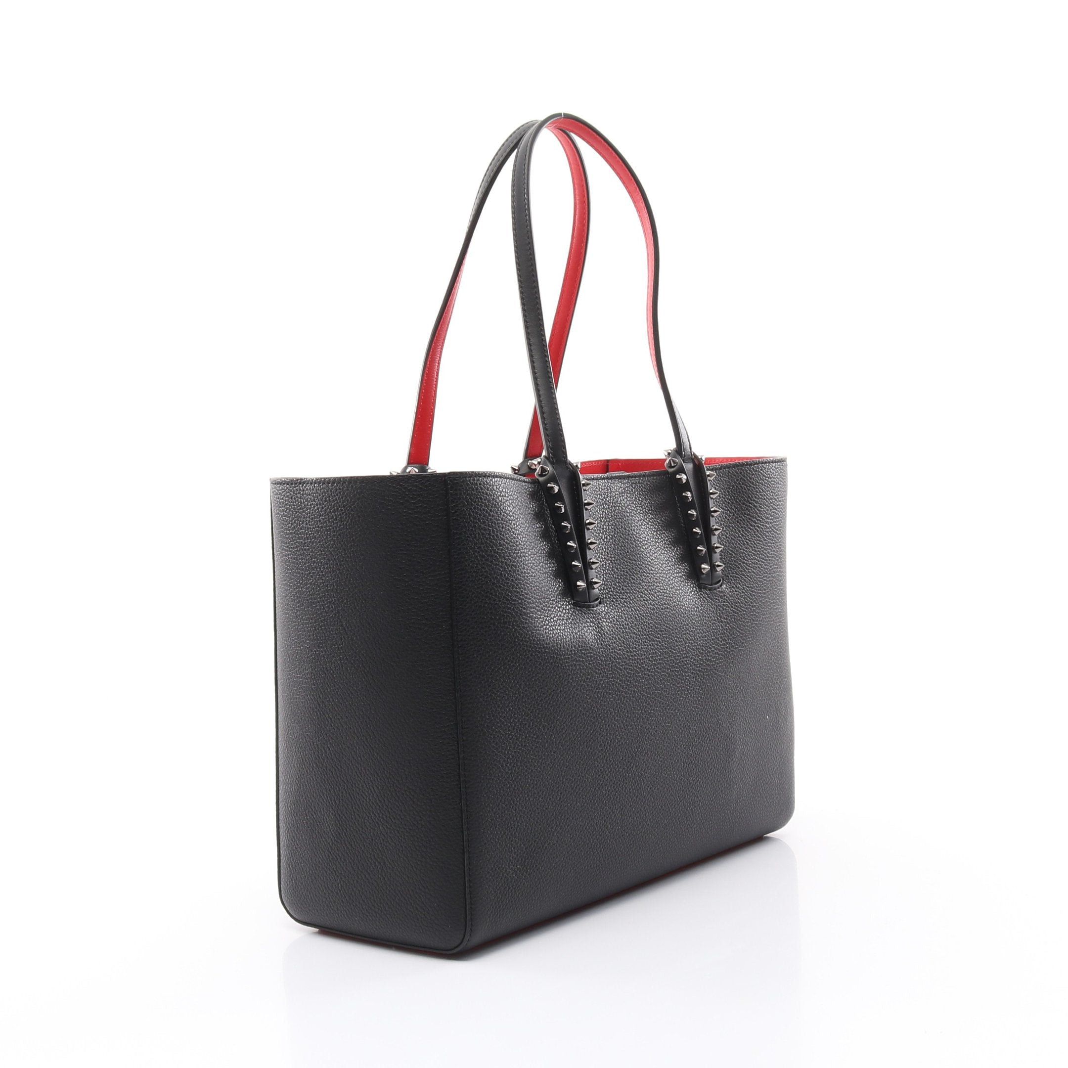 Christian Louboutin Christian Louboutin Cabata Small Shoulder Bag Tote Leather Black Red Size ONE SIZE - 2 Thumbnail