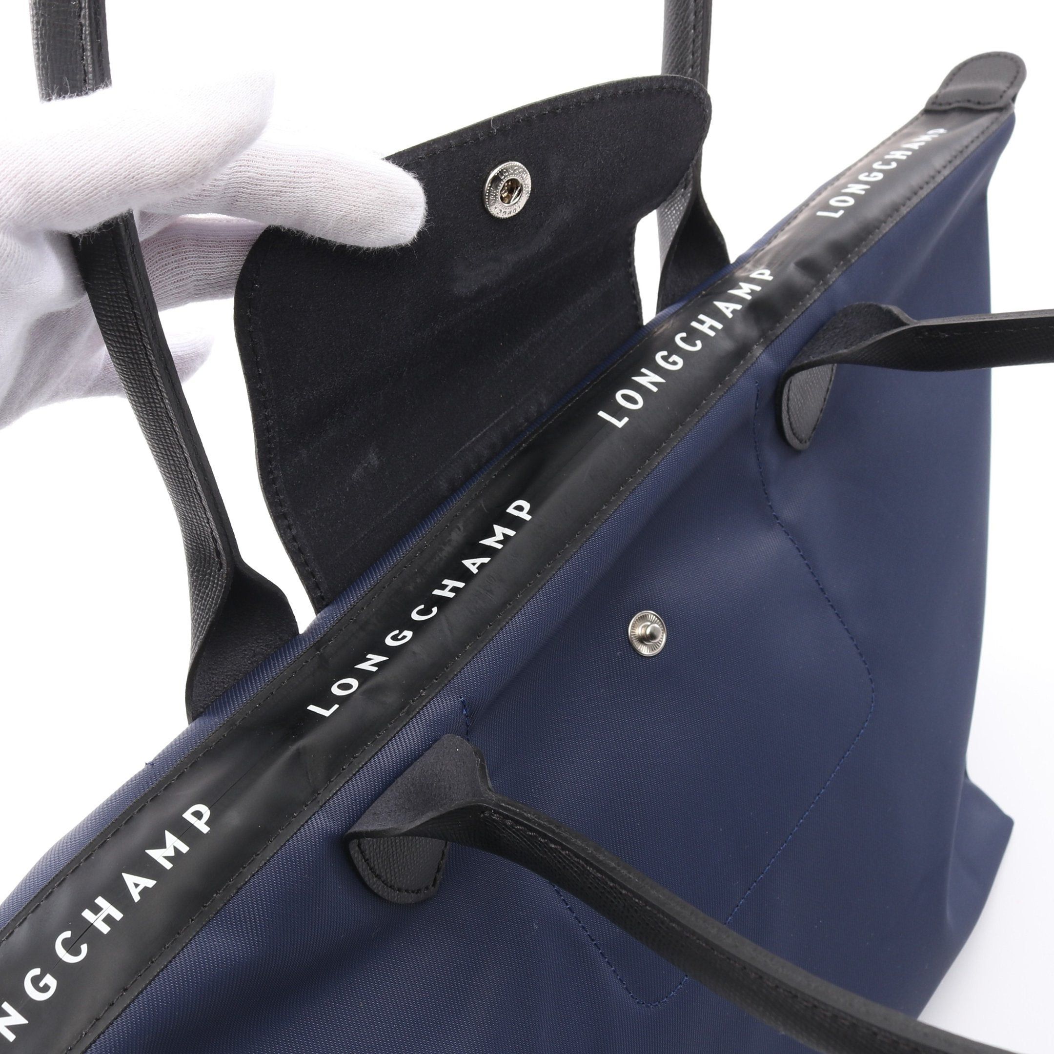 Longchamp Longchamp Le Preage Energy L Shoulder Bag Tote Nylon Canvas Navy Black Size ONE SIZE - 5 Thumbnail