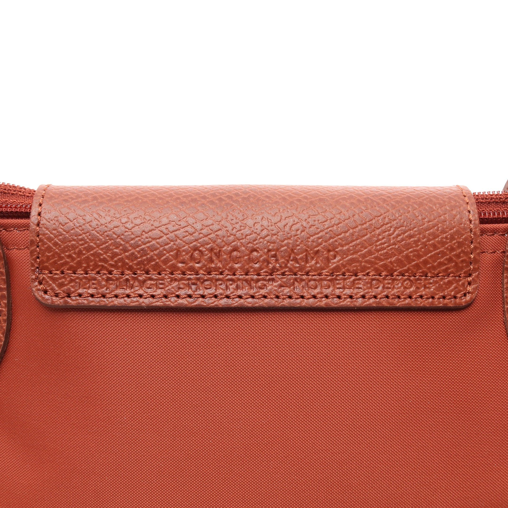 Longchamp Longchamp Le Preage Green M Shoulder Bag Tote Canvas Leather Orange Brown Size ONE SIZE - 4 Thumbnail