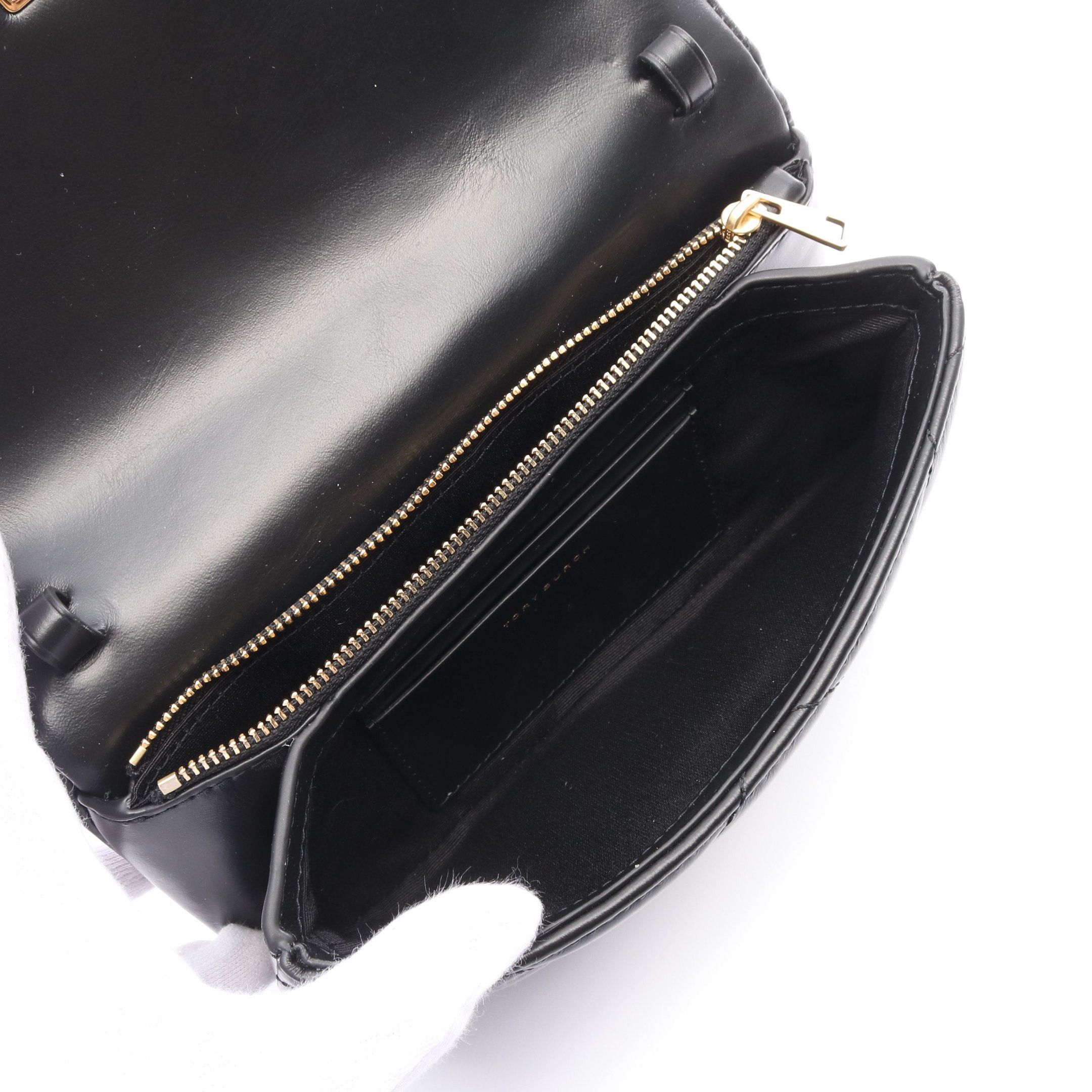 Tory Burch Tory Burch Kira Diamond Chain Shoulder Bag Leather Black Size ONE SIZE - 3 Thumbnail