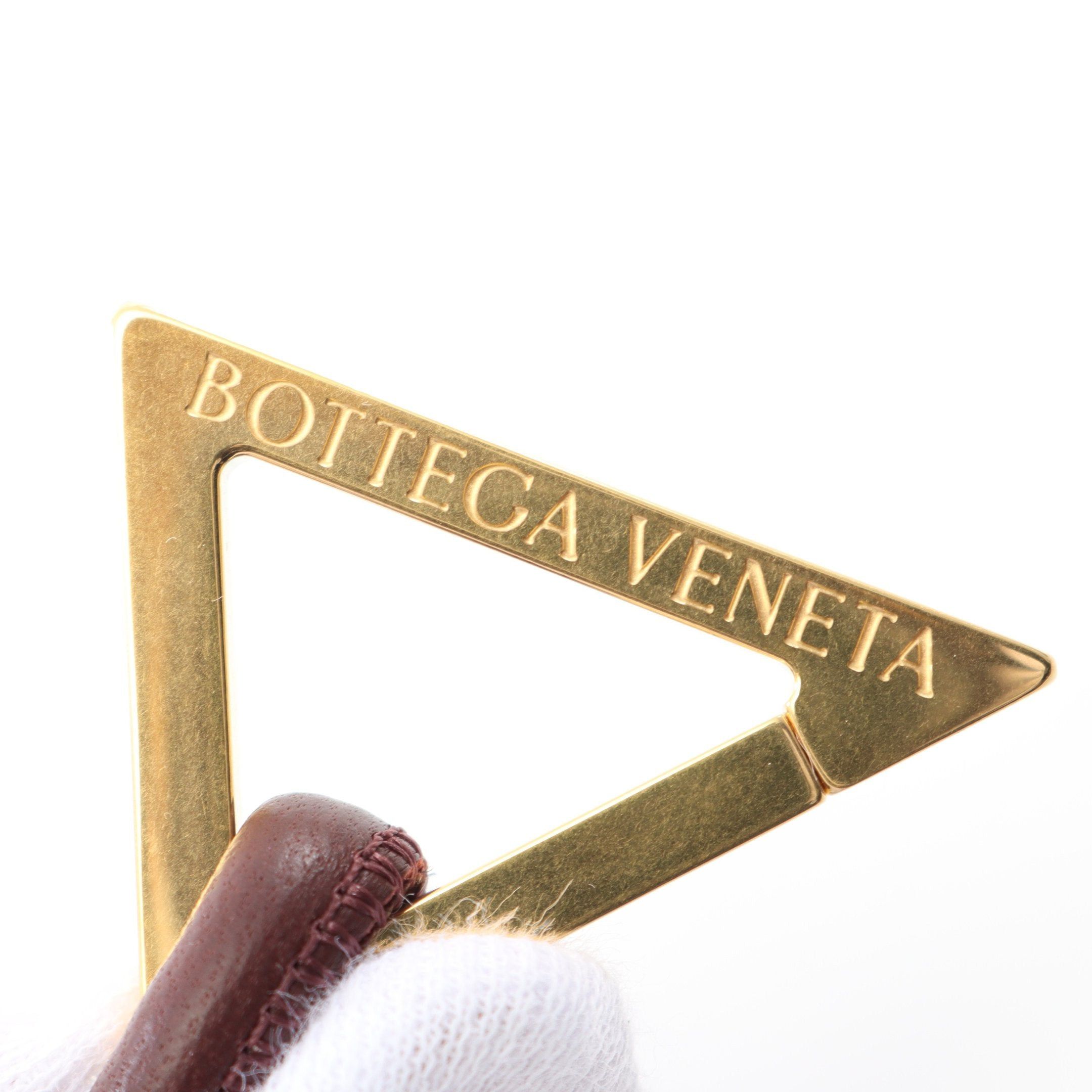 Bottega Veneta Bottega Veneta Triangle Key Ring Bag Charm Leather Bordeaux Gold Size ONE SIZE - 3 Thumbnail