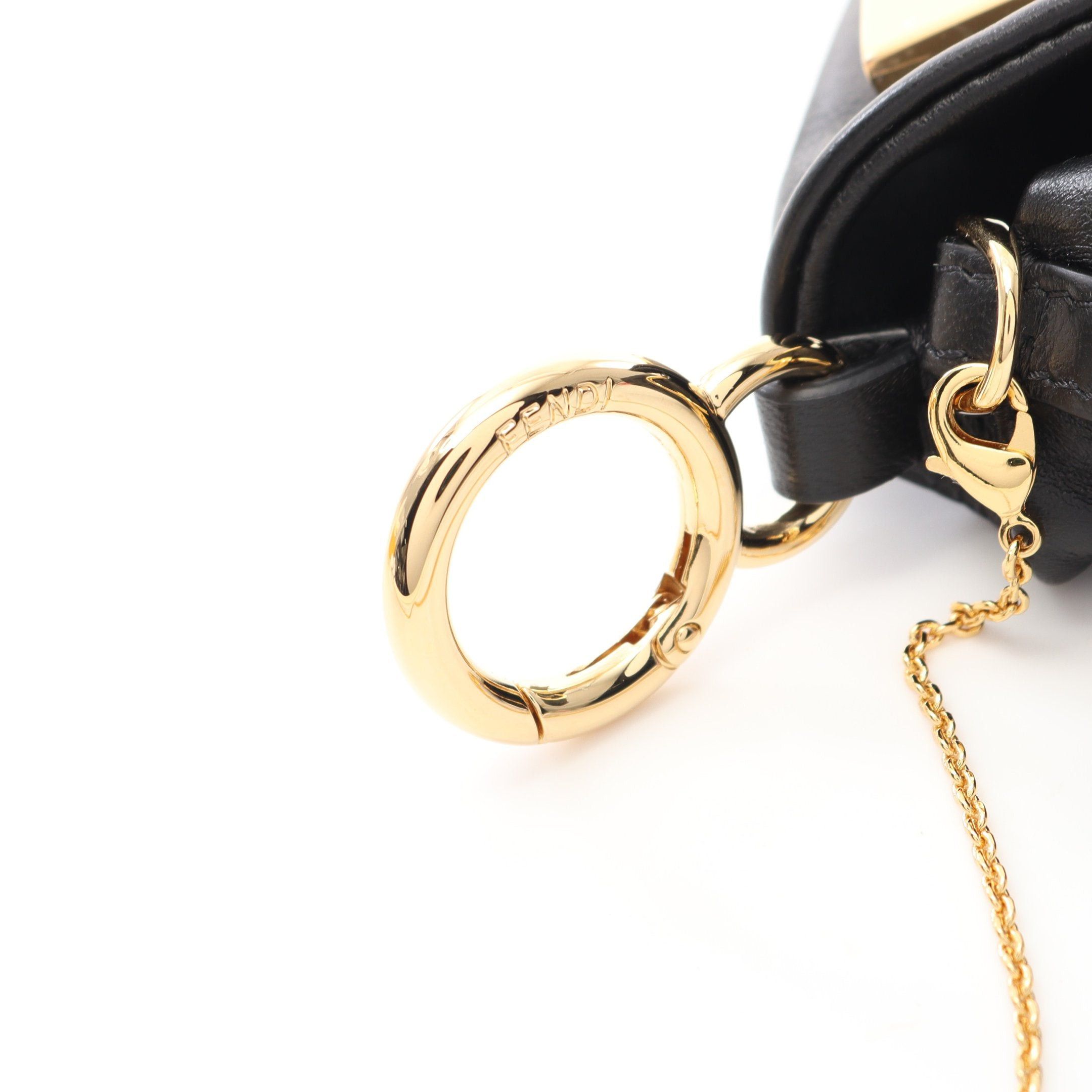 Fendi Fendi Nano Mamma Bucket Chain Shoulder Bag Leather Black With Key Ring Size ONE SIZE - 5 Thumbnail
