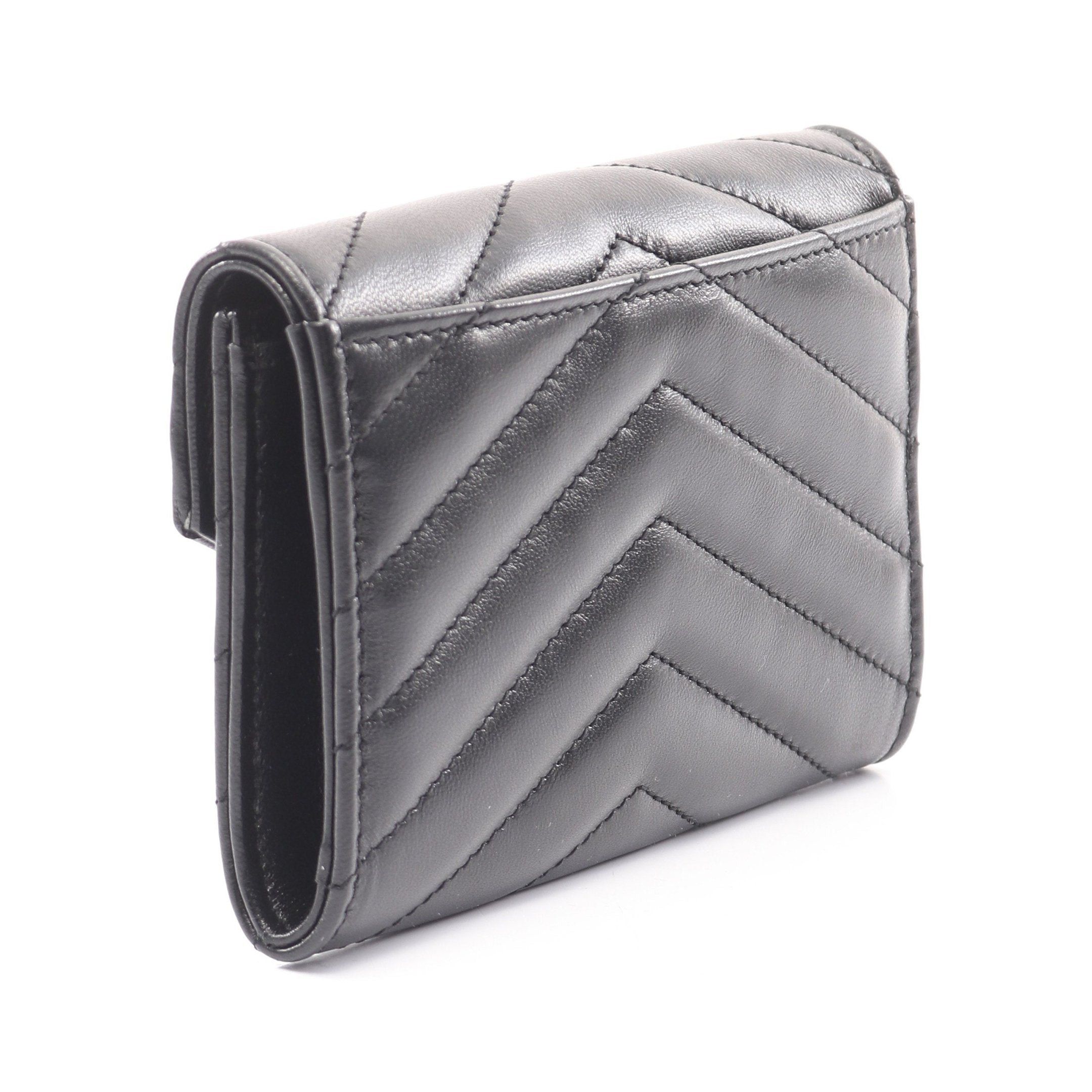 Yves Saint Laurent Yves Saint Laurent Monogram Saint Laurent Envelope Wallet Bi-Fold Leather Black Size ONE SIZE - 2 Thumbnail