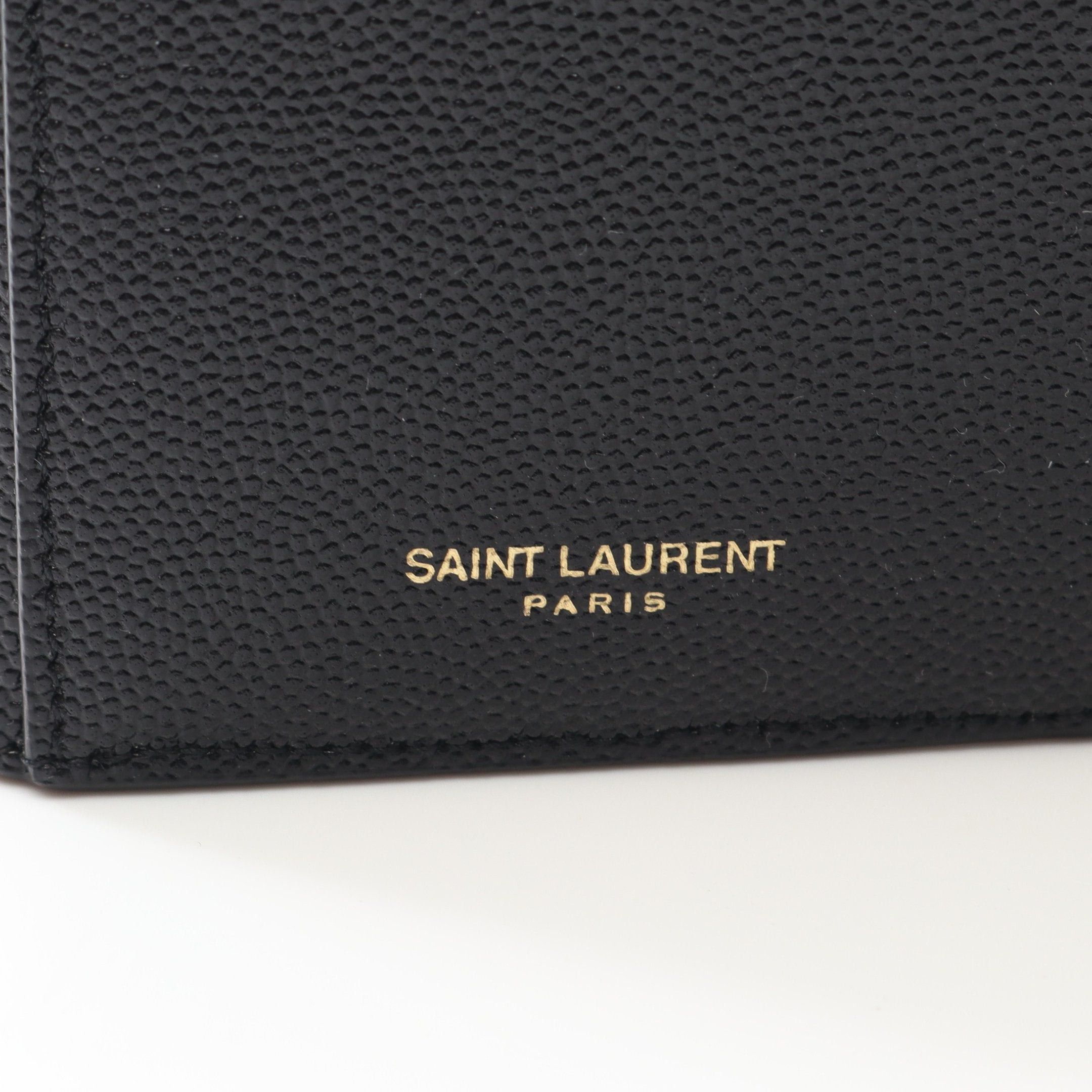 Yves Saint Laurent Yves Saint Laurent Uptown Bi-Fold Wallet Compact Leather Black Size ONE SIZE - 4 Thumbnail