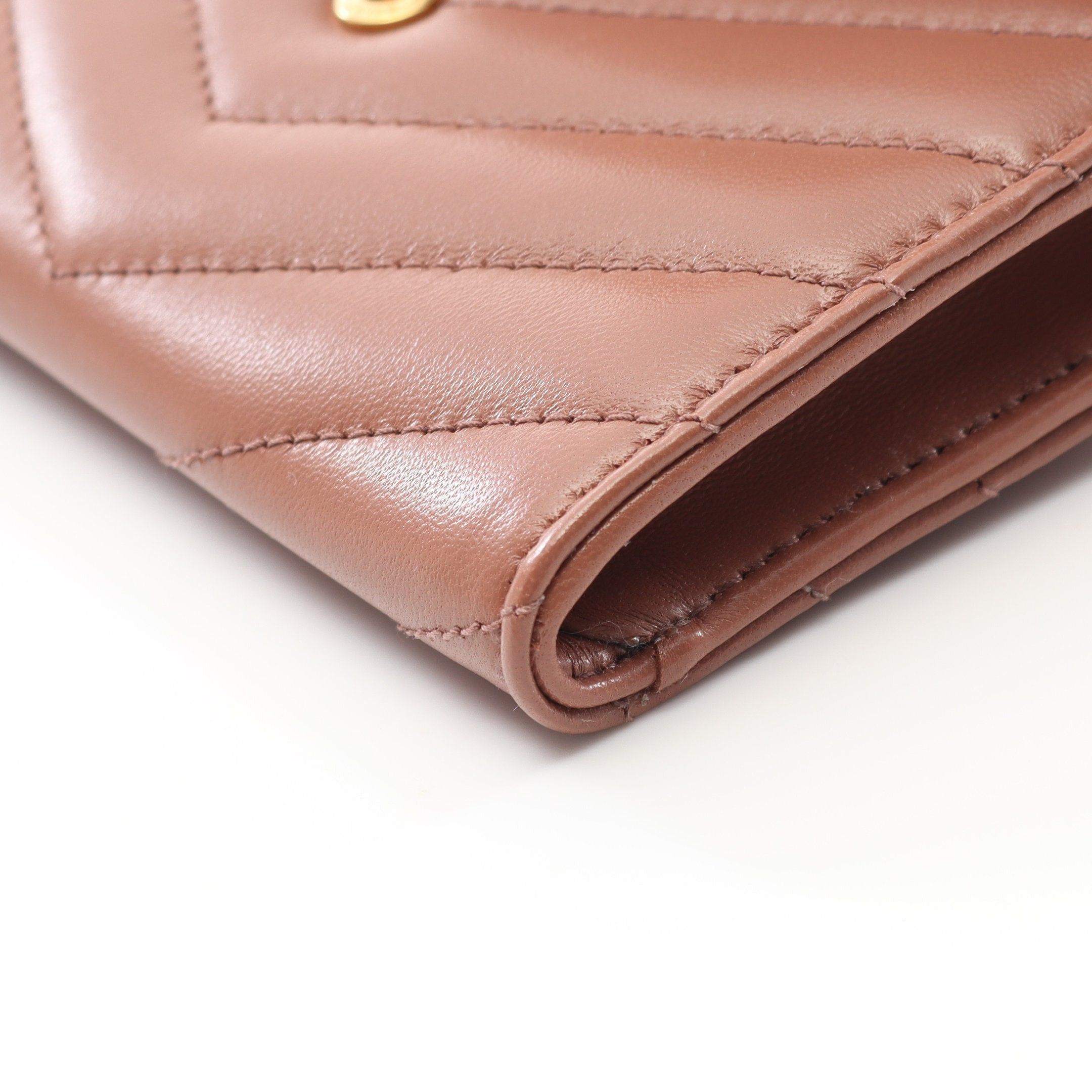 Yves Saint Laurent Yves Saint Laurent Monogram Saint Laurent Envelope Wallet Bi-Fold Leather Pink Brown Size ONE SIZE - 5 Thumbnail
