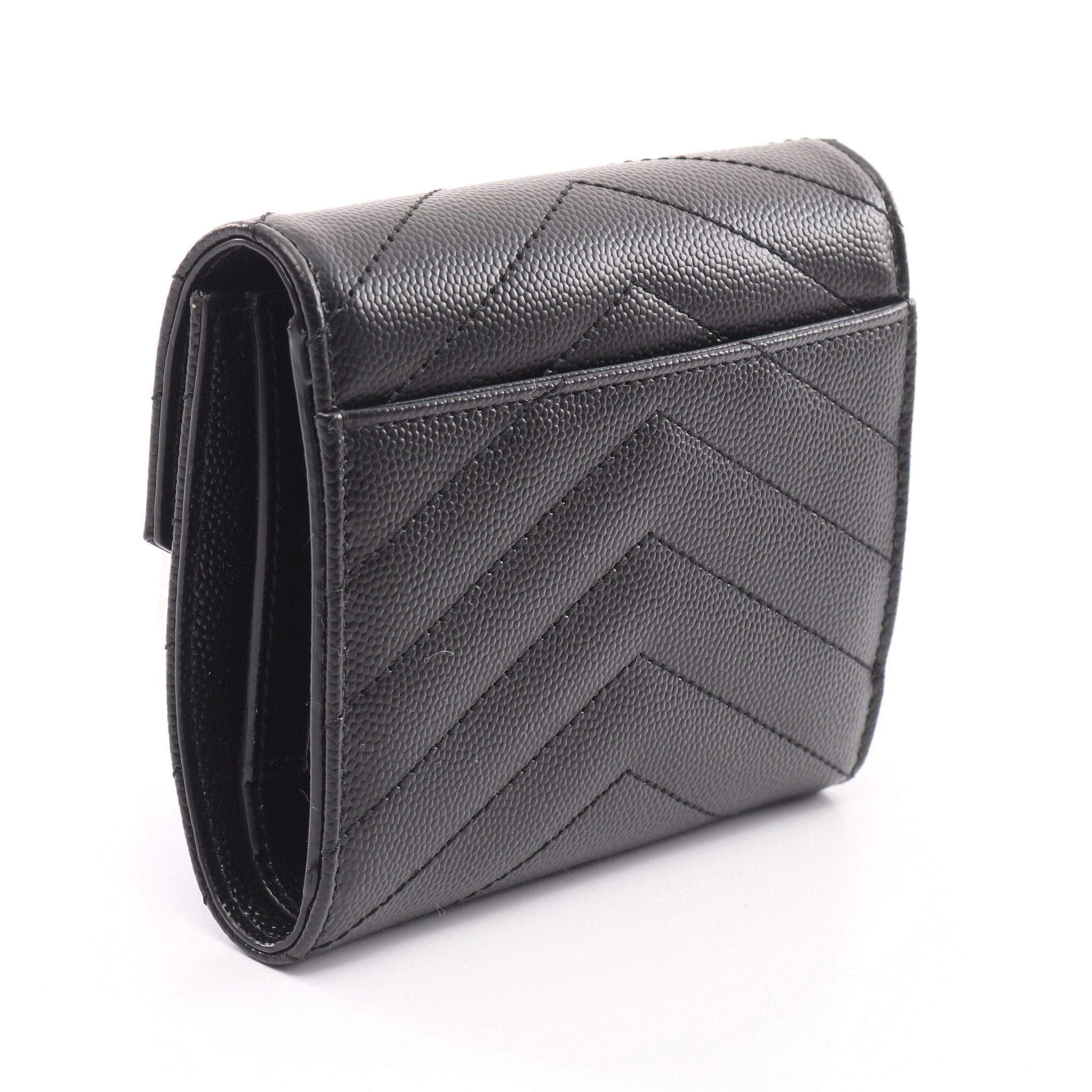 Yves Saint Laurent Yves Saint Laurent Monogram Saint Laurent Trifold Wallet Leather Black Size ONE SIZE - 2 Thumbnail