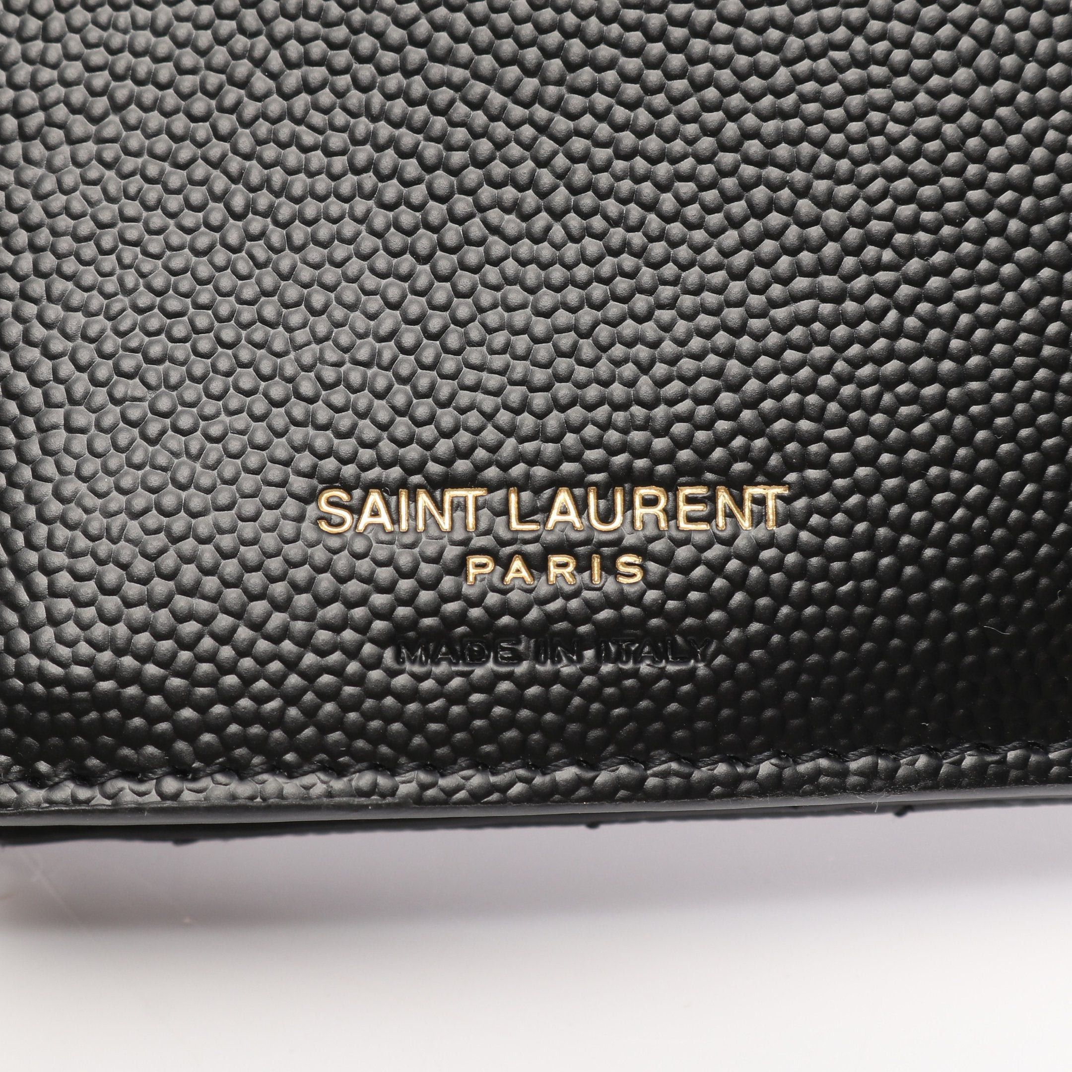 Yves Saint Laurent Yves Saint Laurent Monogram Saint Laurent Trifold Wallet Leather Black Size ONE SIZE - 4 Thumbnail