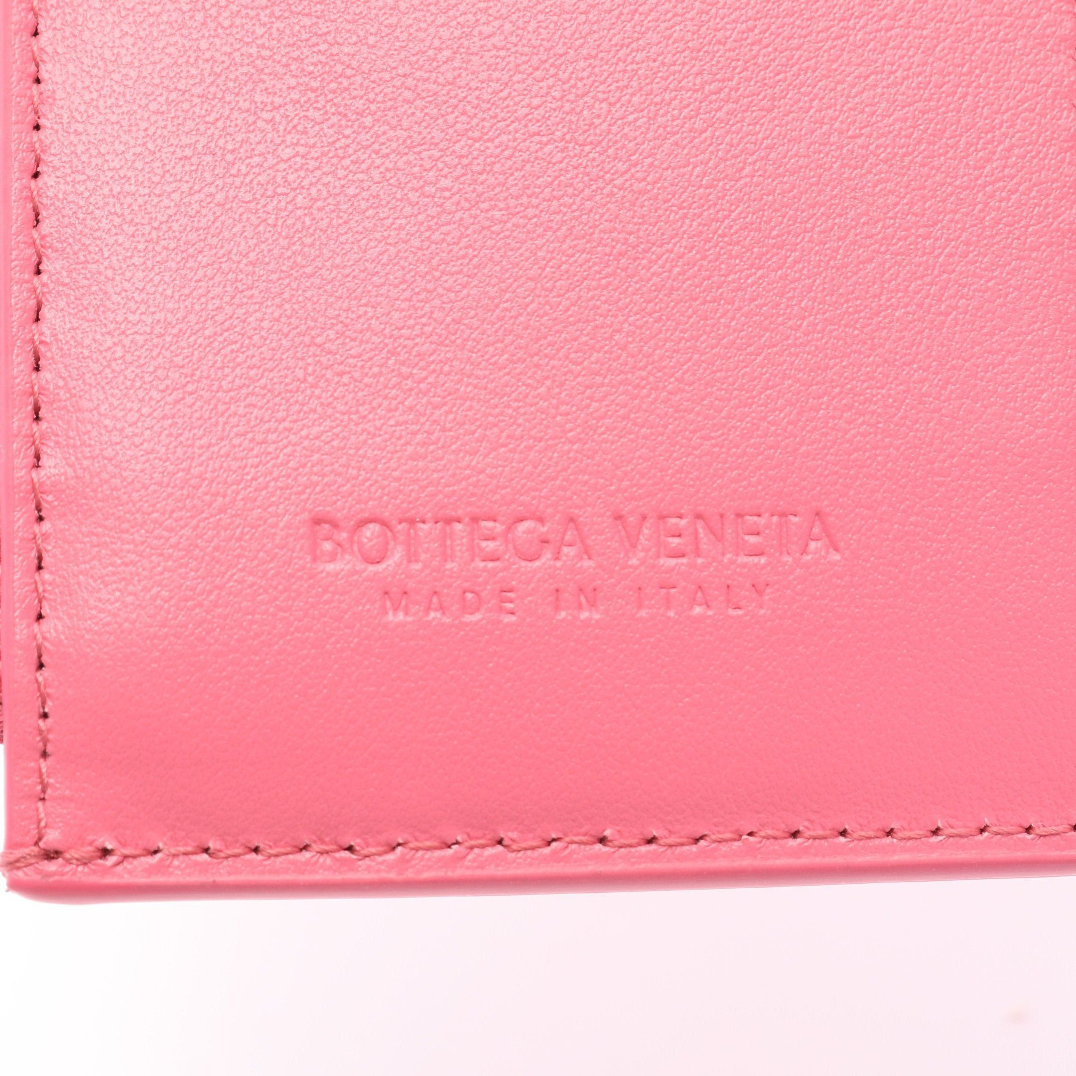 Bottega Veneta Bottega Veneta Cassette Maxi Intrecciato Small Tri-Fold Flap Wallet Trifold Leather Pink Size ONE SIZE - 4 Thumbnail
