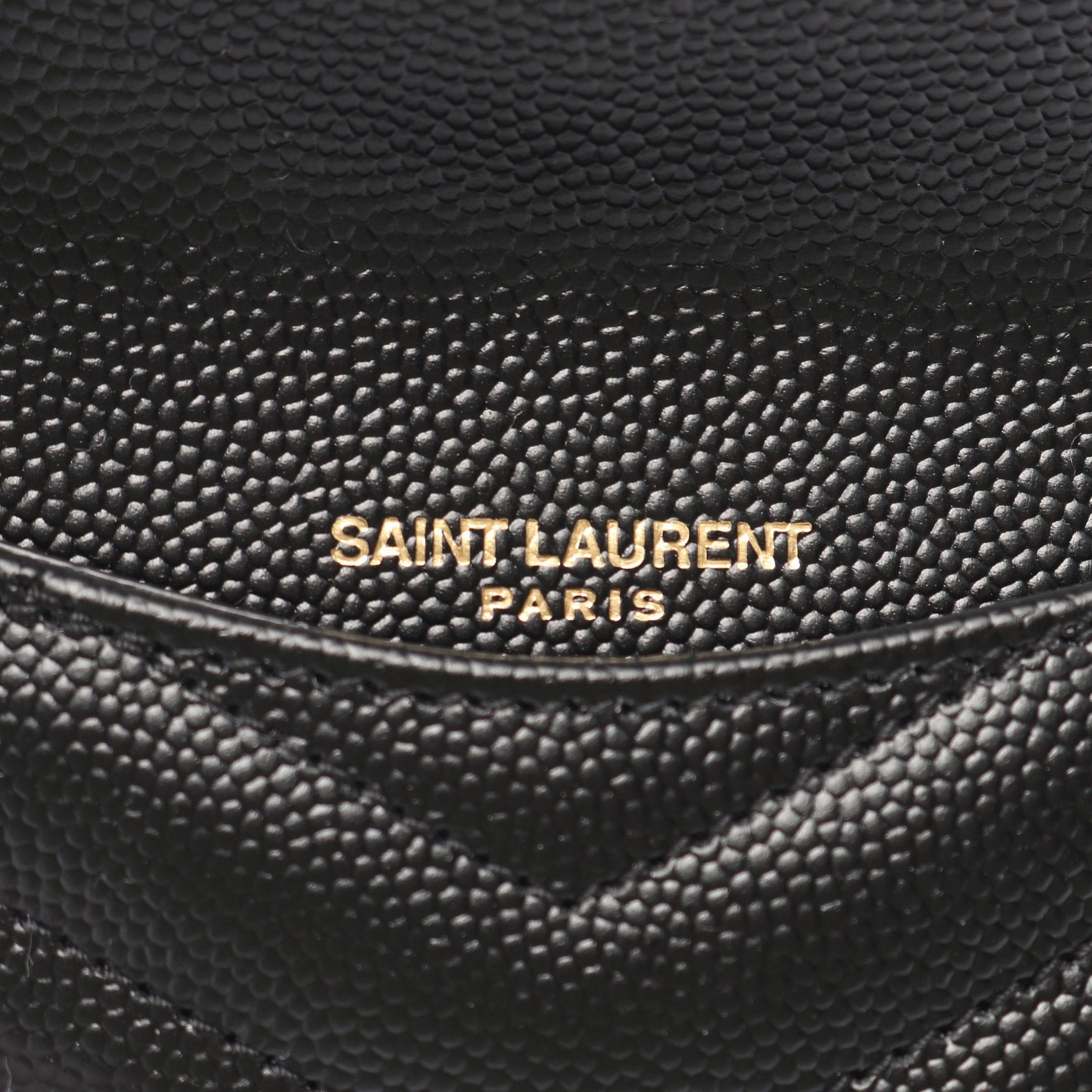Yves Saint Laurent Yves Saint Laurent Monogram Fragment Coin Purse Card Case Leather Black Size ONE SIZE - 4 Thumbnail