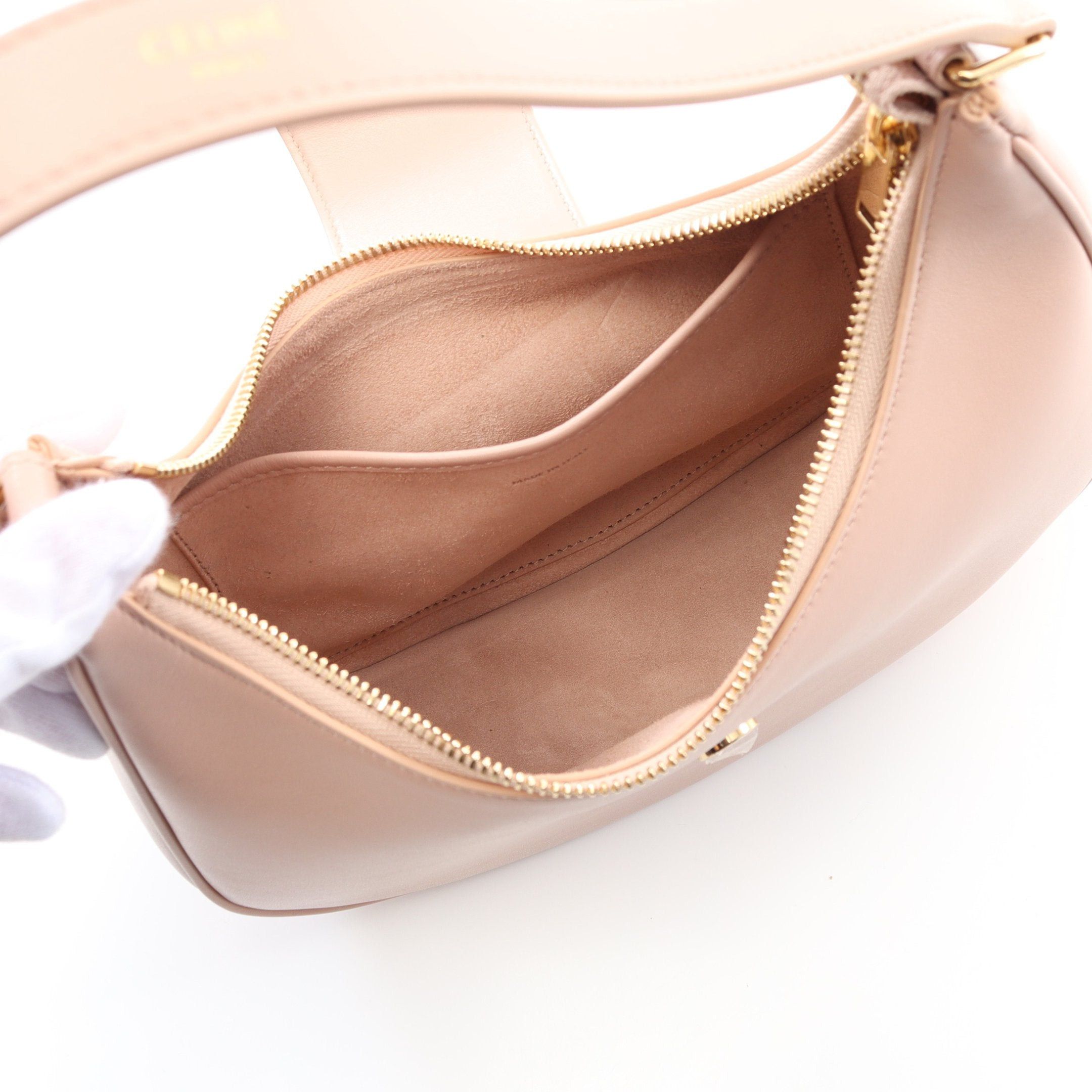 Celine Celine Ava Triomphe Medium One Shoulder Bag Leather Pink Beige Size ONE SIZE - 3 Thumbnail
