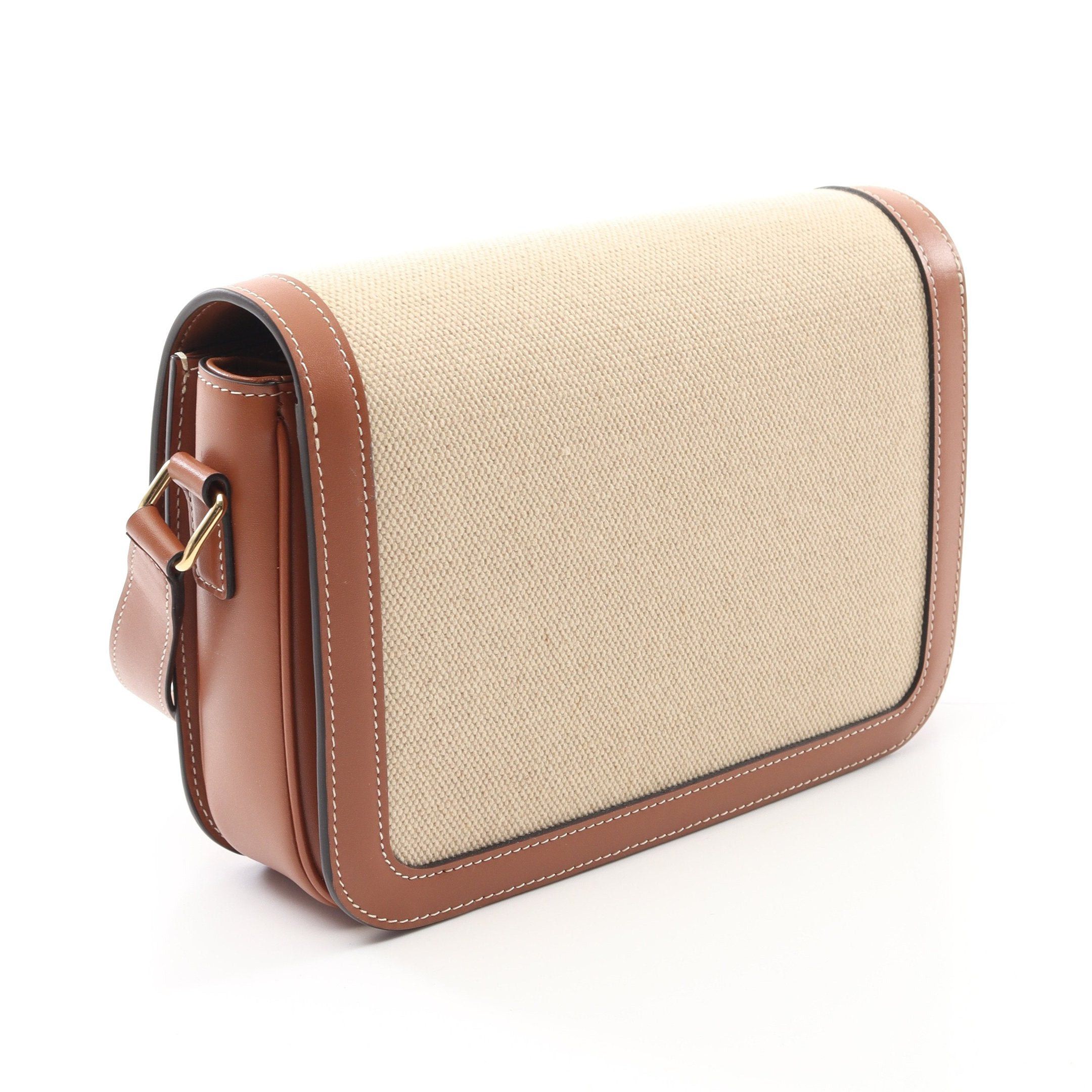 Celine Celine Classic Triomphe Shoulder Bag Canvas Leather Beige Brown Size ONE SIZE - 2 Thumbnail
