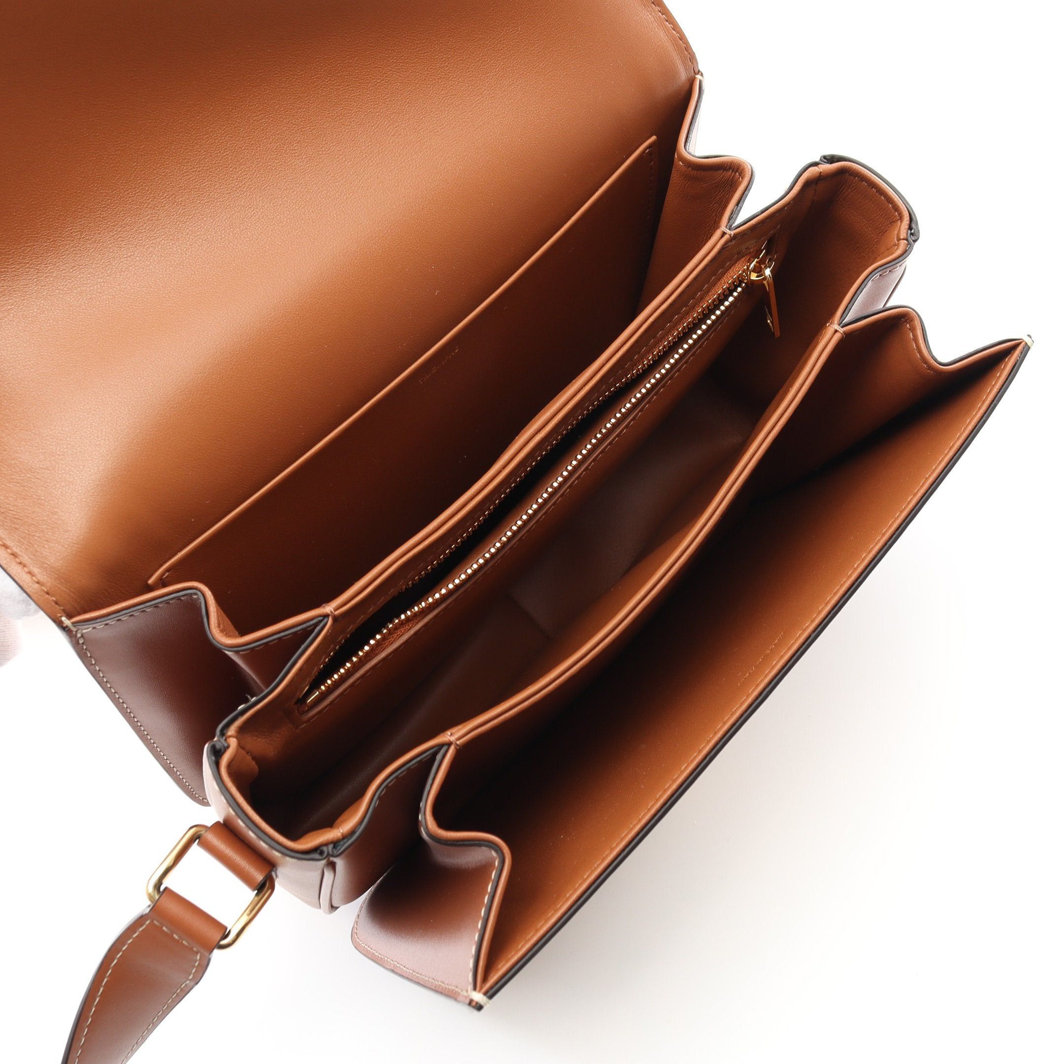 Celine Celine Classic Triomphe Shoulder Bag Canvas Leather Beige Brown Size ONE SIZE - 3 Thumbnail