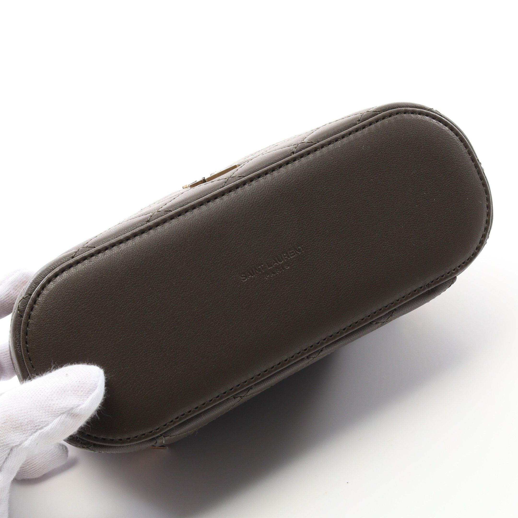 Yves Saint Laurent Yves Saint Laurent Gabby Vanity Bag Handbag Leather Khaki Brown Size ONE SIZE - 5 Thumbnail