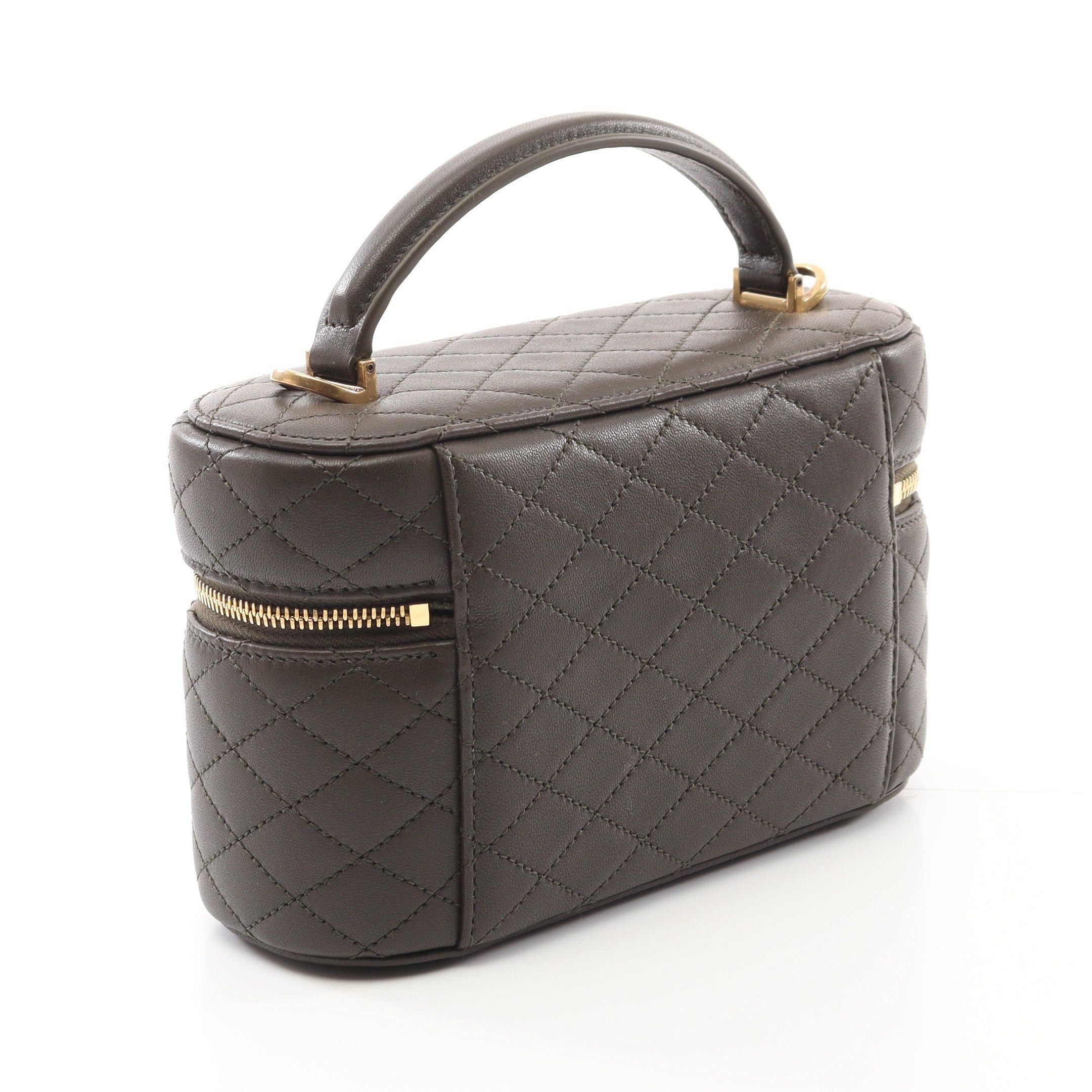 Yves Saint Laurent Yves Saint Laurent Gabby Vanity Bag Handbag Leather Khaki Brown Size ONE SIZE - 2 Thumbnail