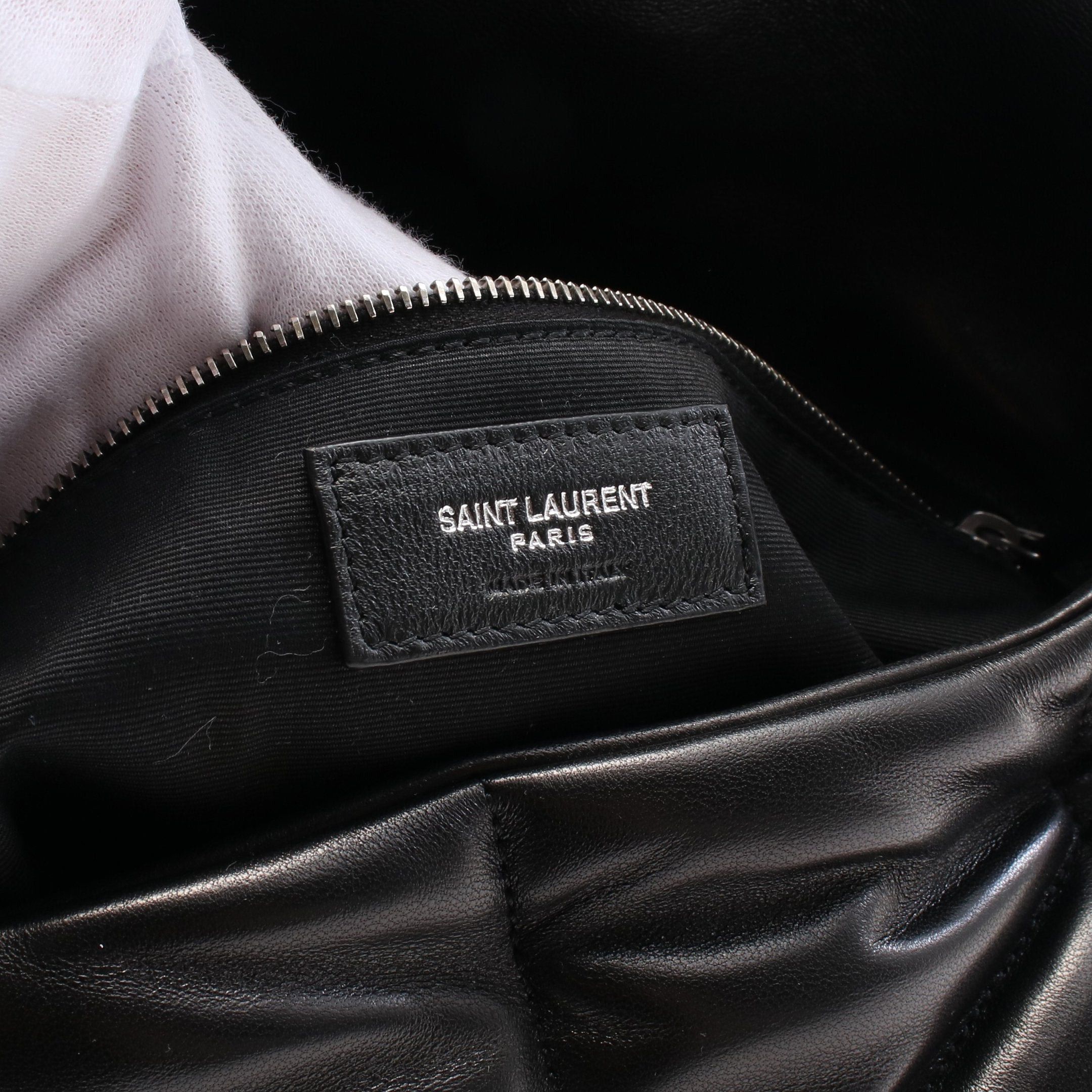 Yves Saint Laurent Yves Saint Laurent Lulu Puffer Chain Shoulder Bag Leather Black Size ONE SIZE - 4 Thumbnail