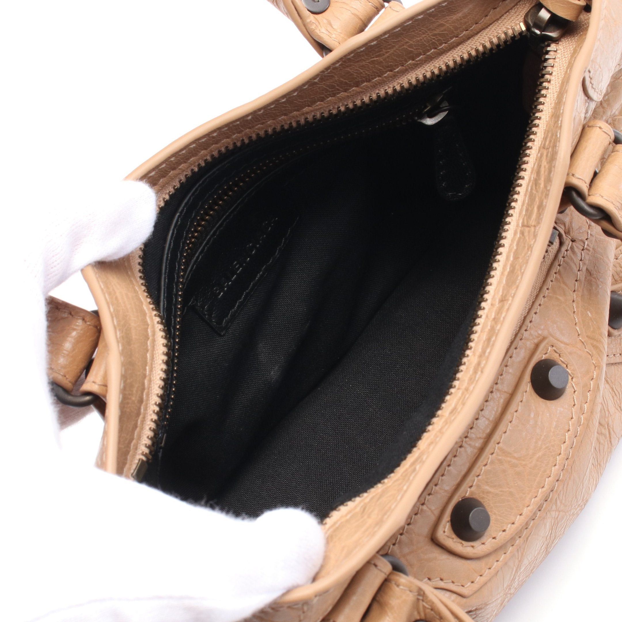 Balenciaga Balenciaga Le City Mini Handbag Leather Light Brown Size ONE SIZE - 3 Thumbnail