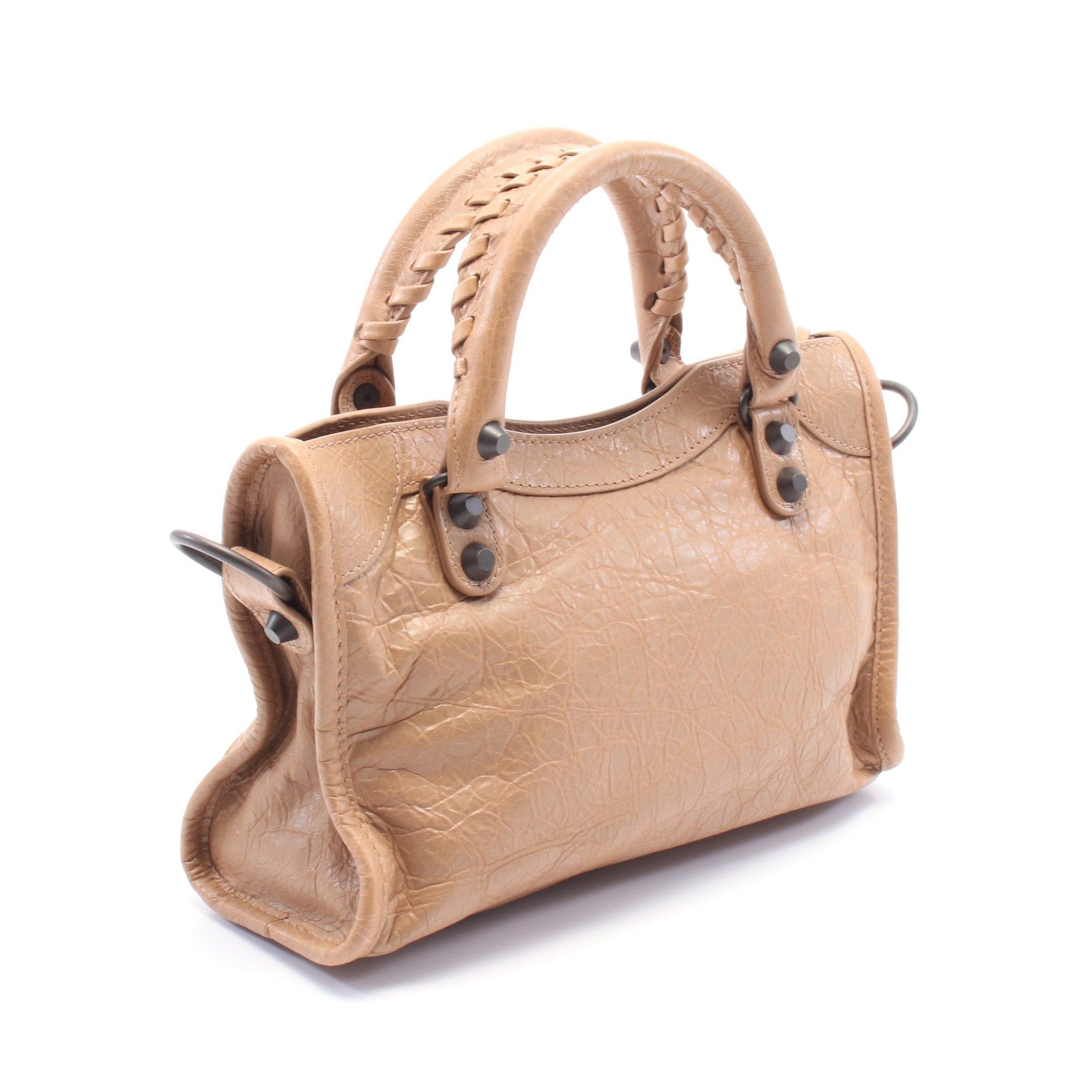 Balenciaga Balenciaga Le City Mini Handbag Leather Light Brown Size ONE SIZE - 2 Thumbnail