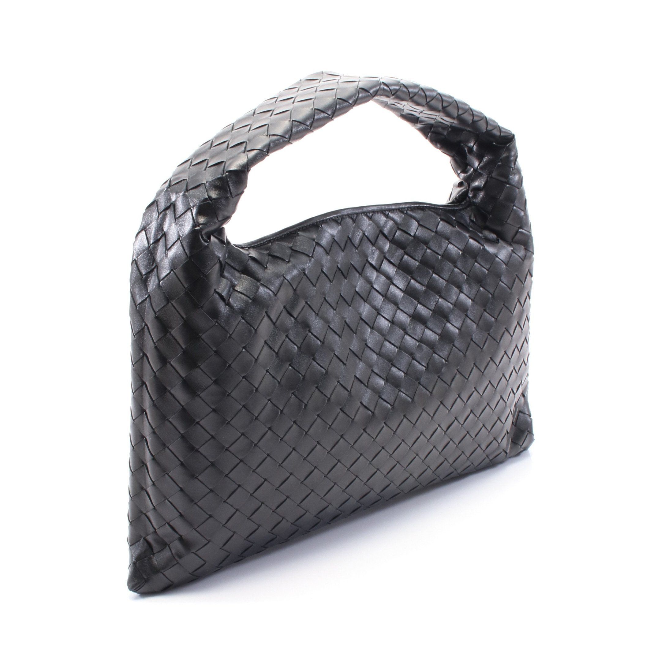 Bottega Veneta Bottega Veneta Hop Pop Intrecciato Handbag Leather Black Size ONE SIZE - 2 Thumbnail