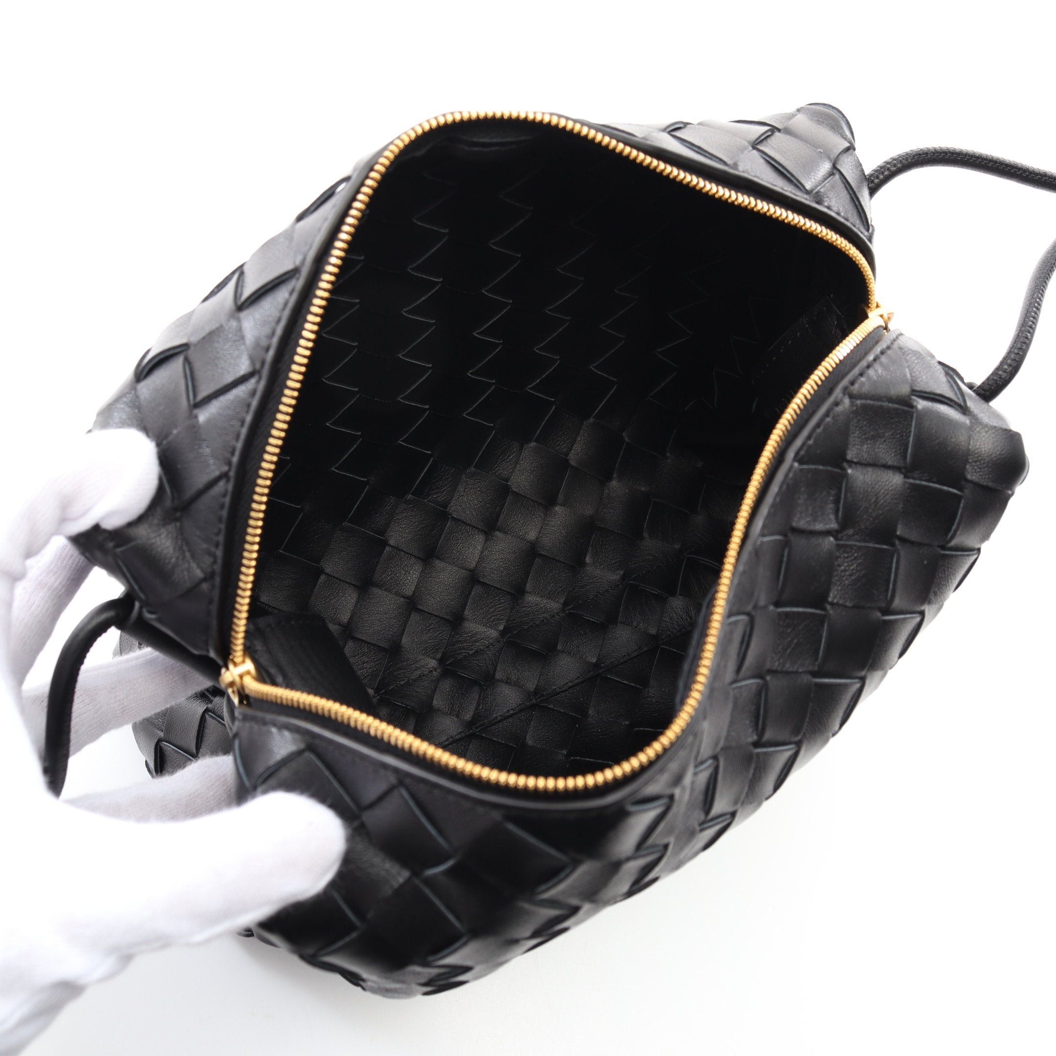 Bottega Veneta Bottega Veneta Intrecciato Small Camera Bag Shoulder Leather Black Size ONE SIZE - 3 Thumbnail