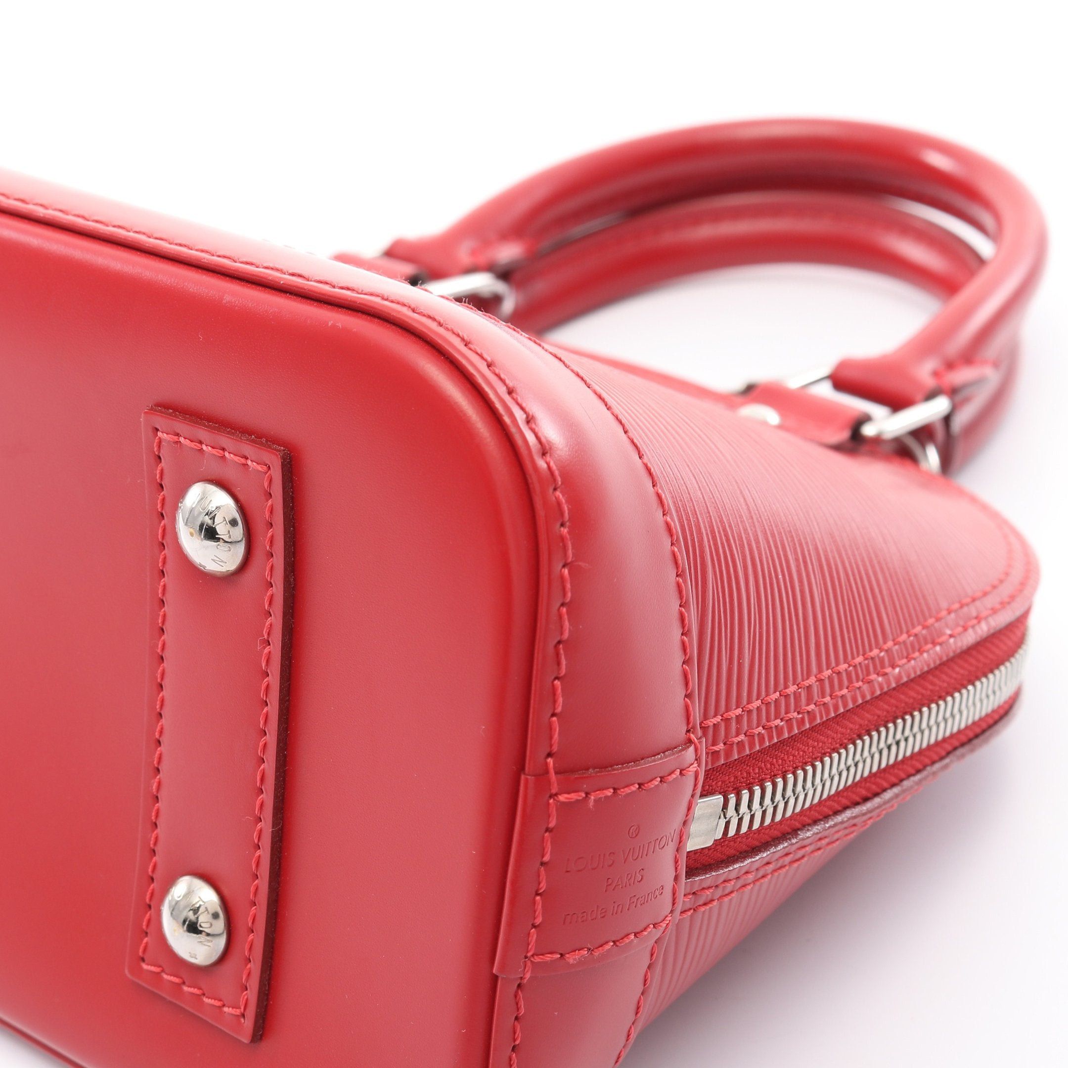 Louis Vuitton Louis Vuitton Alma Bb Epi Carmine Handbag Leather Red Size ONE SIZE - 6 Thumbnail