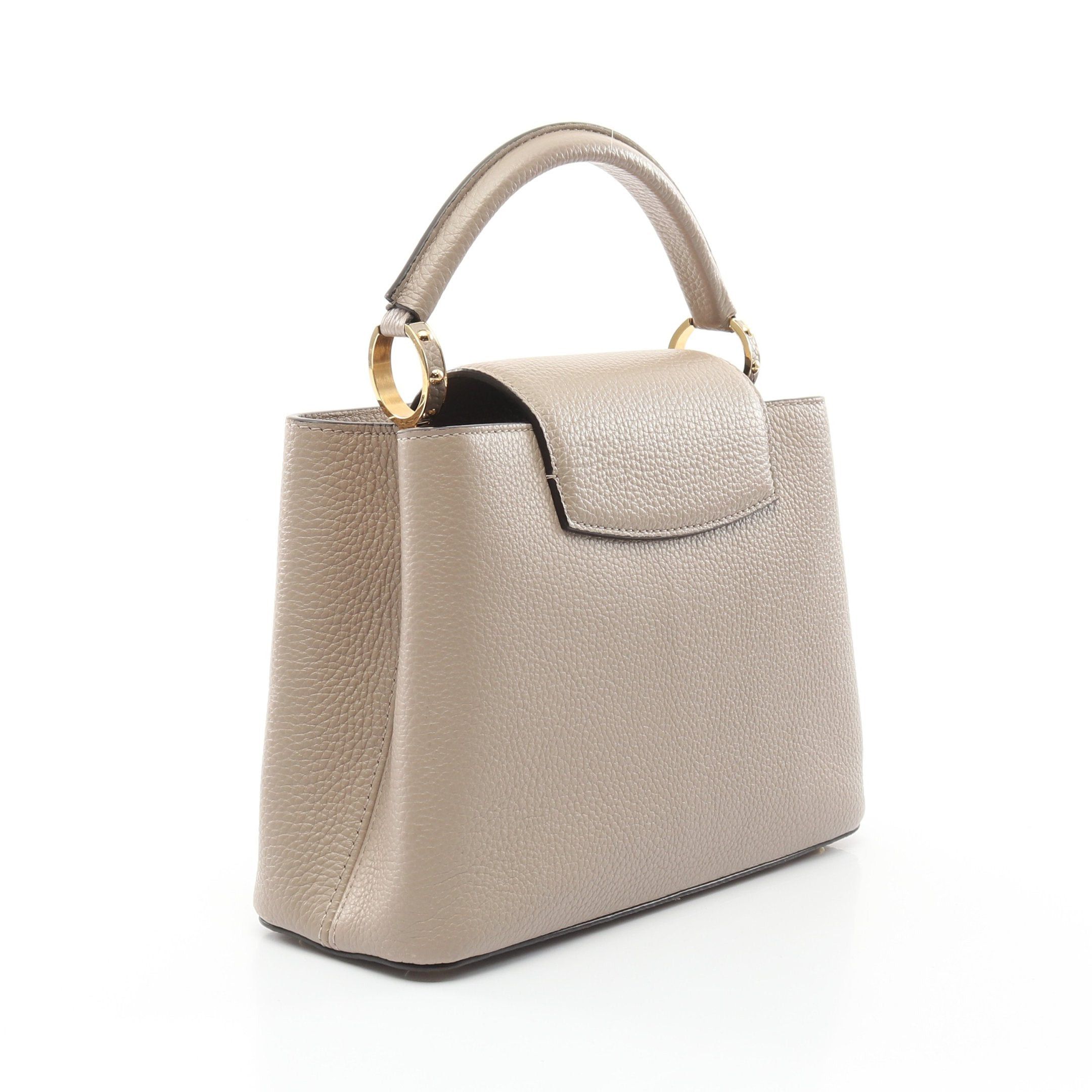 Louis Vuitton Louis Vuitton Capucines Bb Carré Handbag Taurillon Leather Gray Beige Size ONE SIZE - 2 Thumbnail