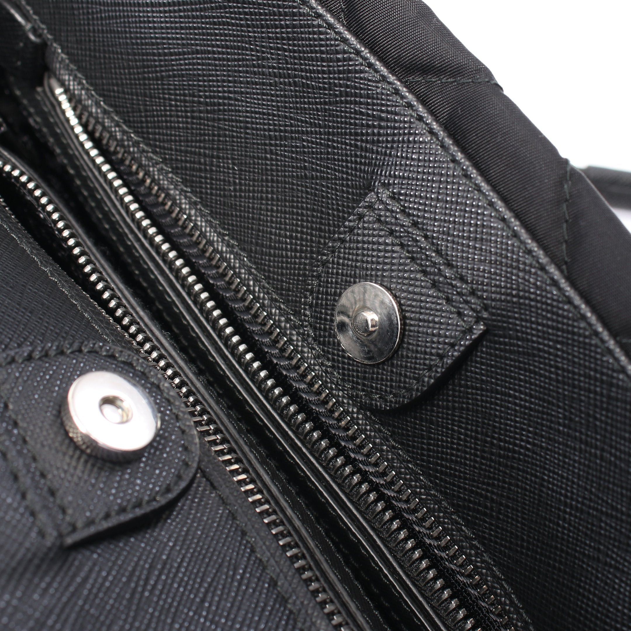 Prada Prada Tessuto Impuntu Chain Handbag Tote Bag Nylon Saffiano Leather Black Size ONE SIZE - 9 Thumbnail
