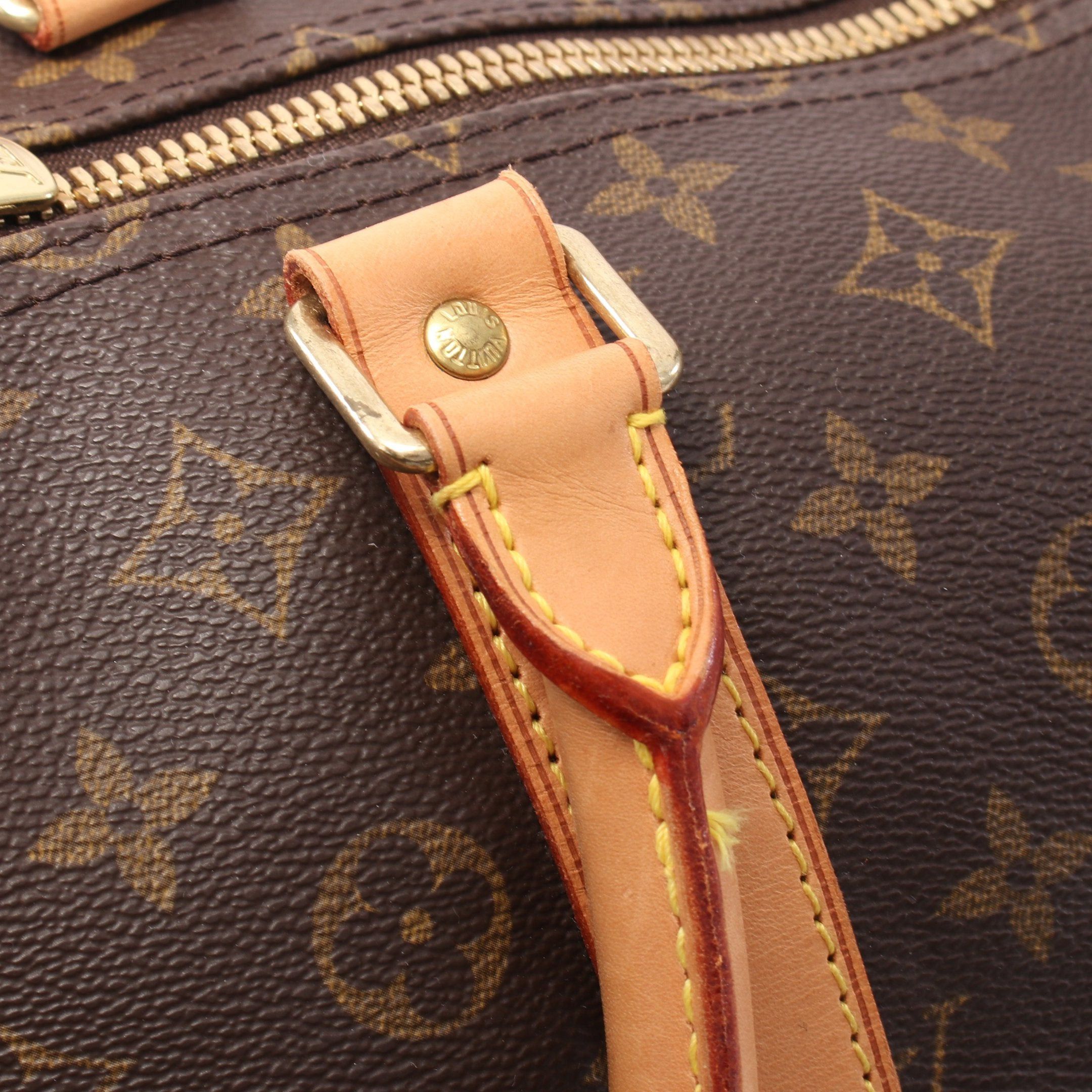 Louis Vuitton Louis Vuitton Keepall 55 Monogram Boston Bag Leather Brown Size ONE SIZE - 8 Thumbnail