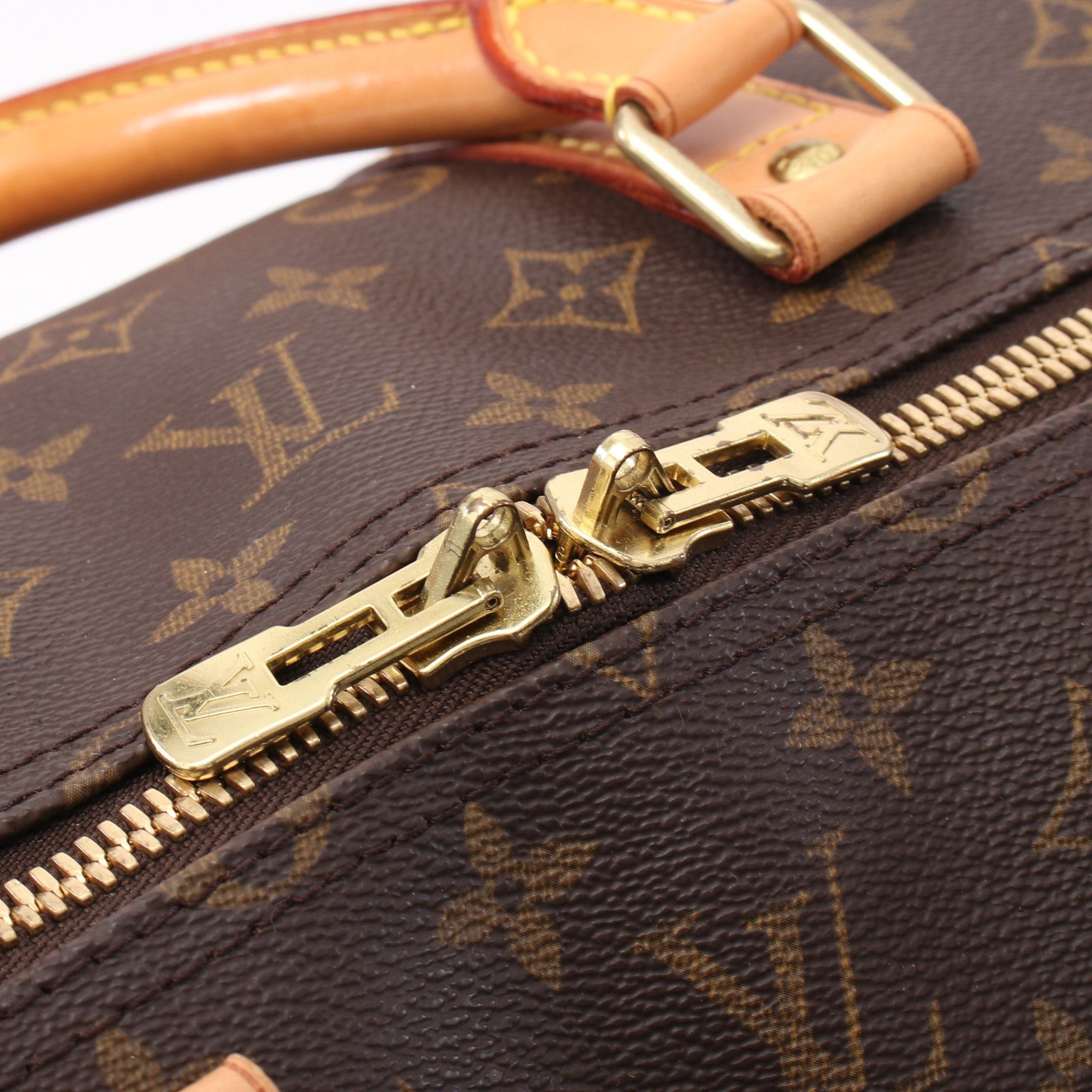 Louis Vuitton Louis Vuitton Keepall 55 Monogram Boston Bag Leather Brown Size ONE SIZE - 9 Thumbnail
