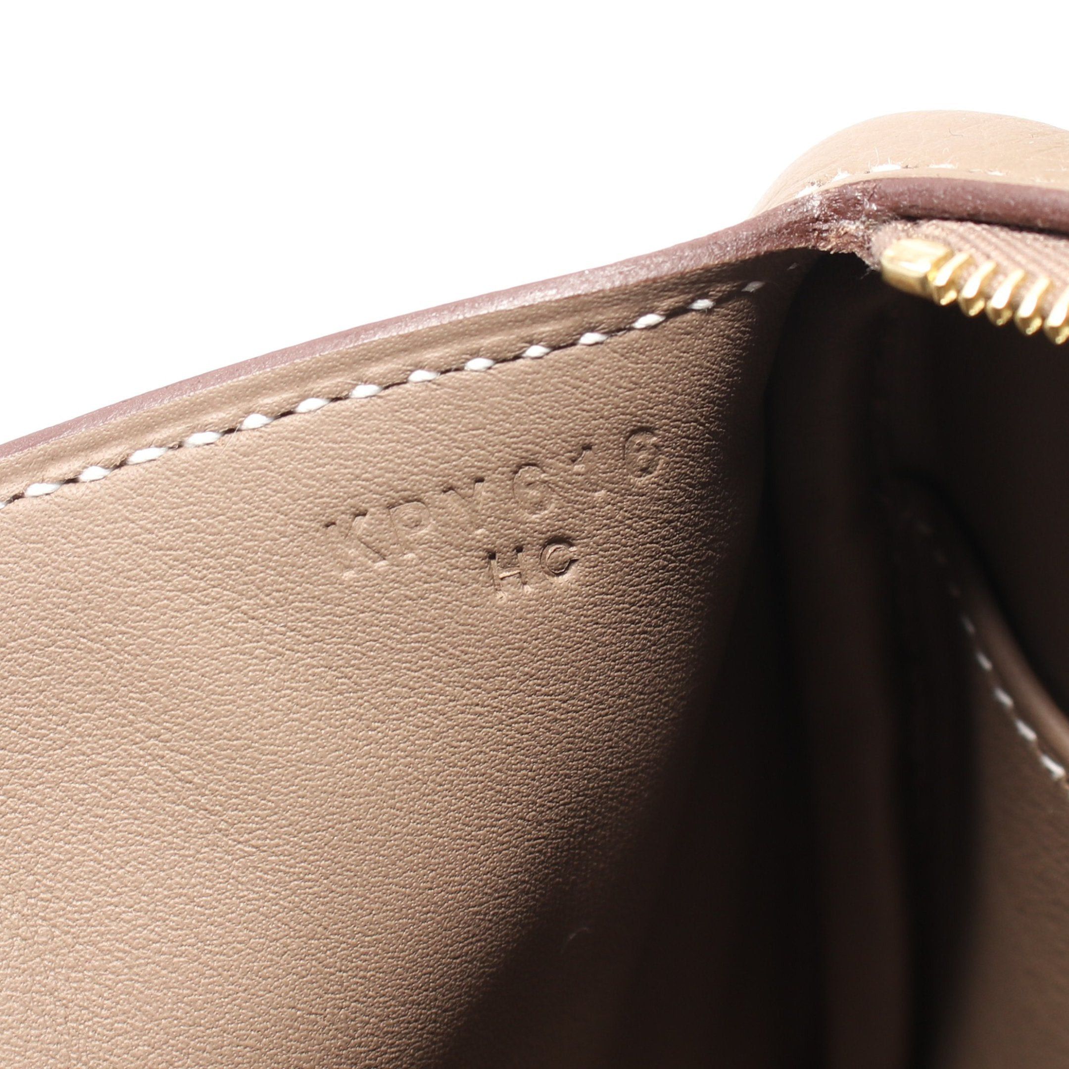Hermes Hermes Lindy Mini Etoupe Shoulder Bag Clemence Leather Gray Brown Gold Hardware K Stamp Size ONE SIZE - 5 Thumbnail