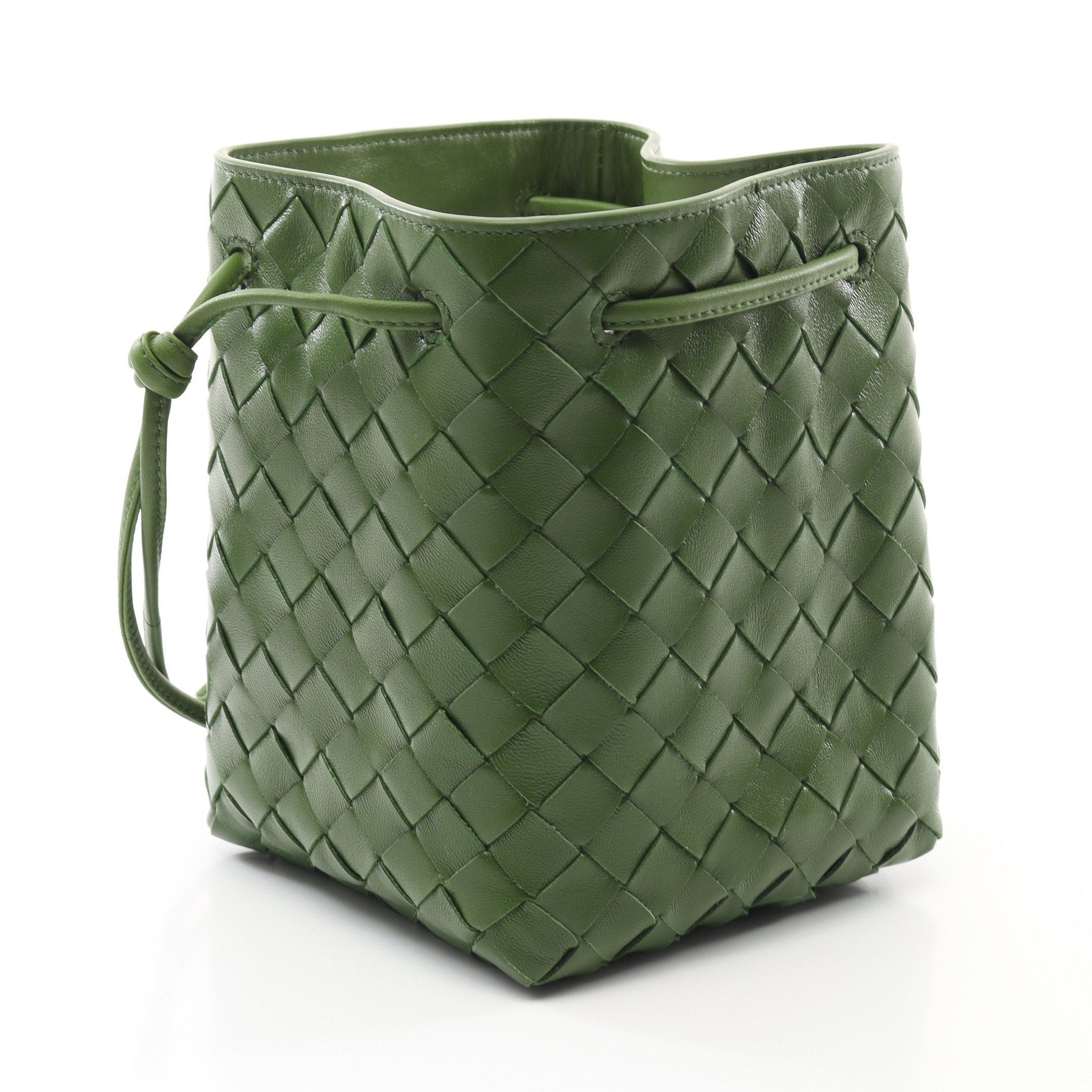 Bottega Veneta Bottega Veneta Intrecciato Small Bucket Bag Shoulder Leather Green Size ONE SIZE - 2 Thumbnail