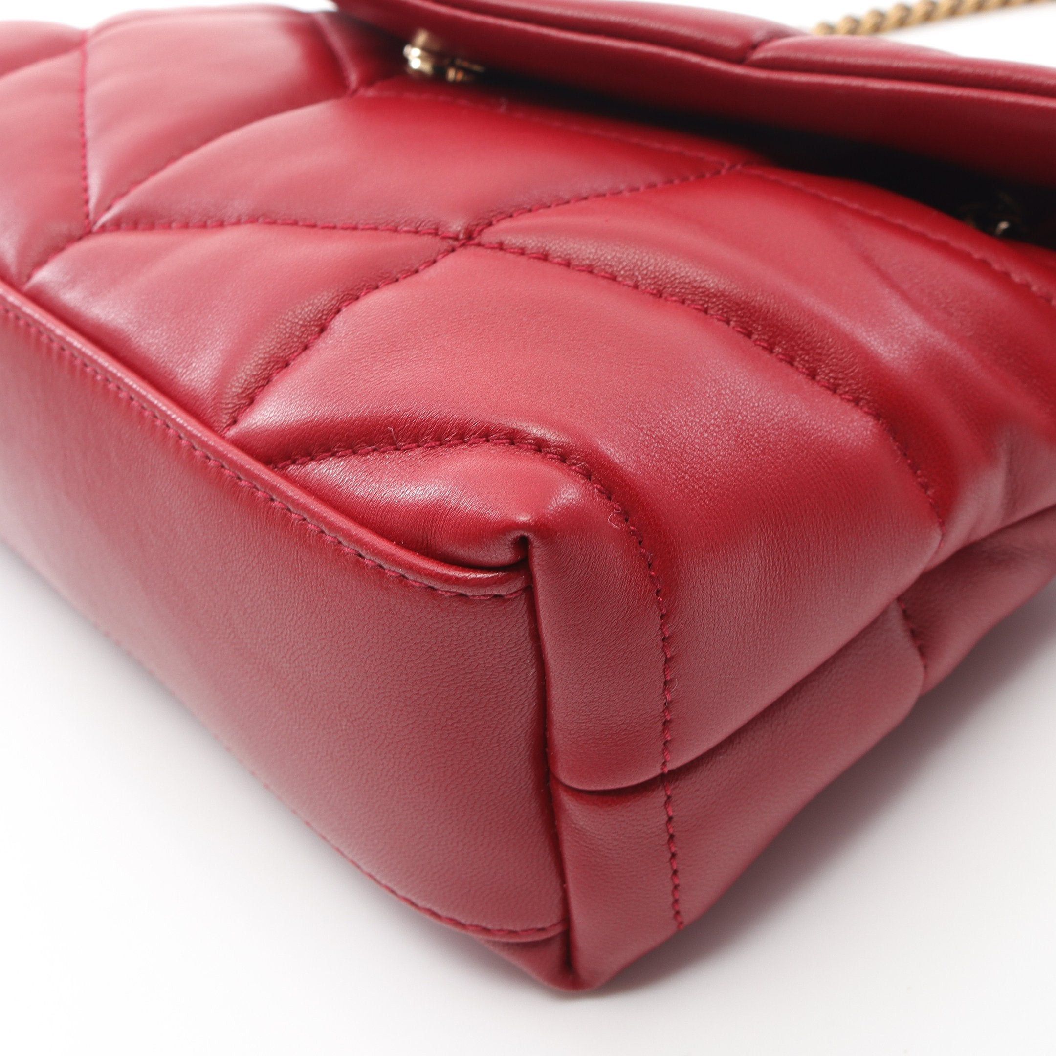 Yves Saint Laurent Yves Saint Laurent Puffer Toy Bag Double Chain Shoulder Leather Red Size ONE SIZE - 5 Thumbnail
