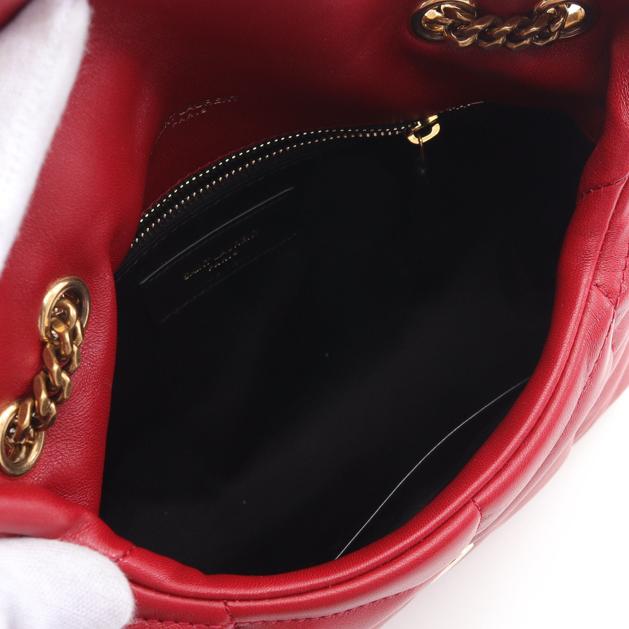 Yves Saint Laurent Yves Saint Laurent Puffer Toy Bag Double Chain Shoulder Leather Red Size ONE SIZE - 3 Thumbnail