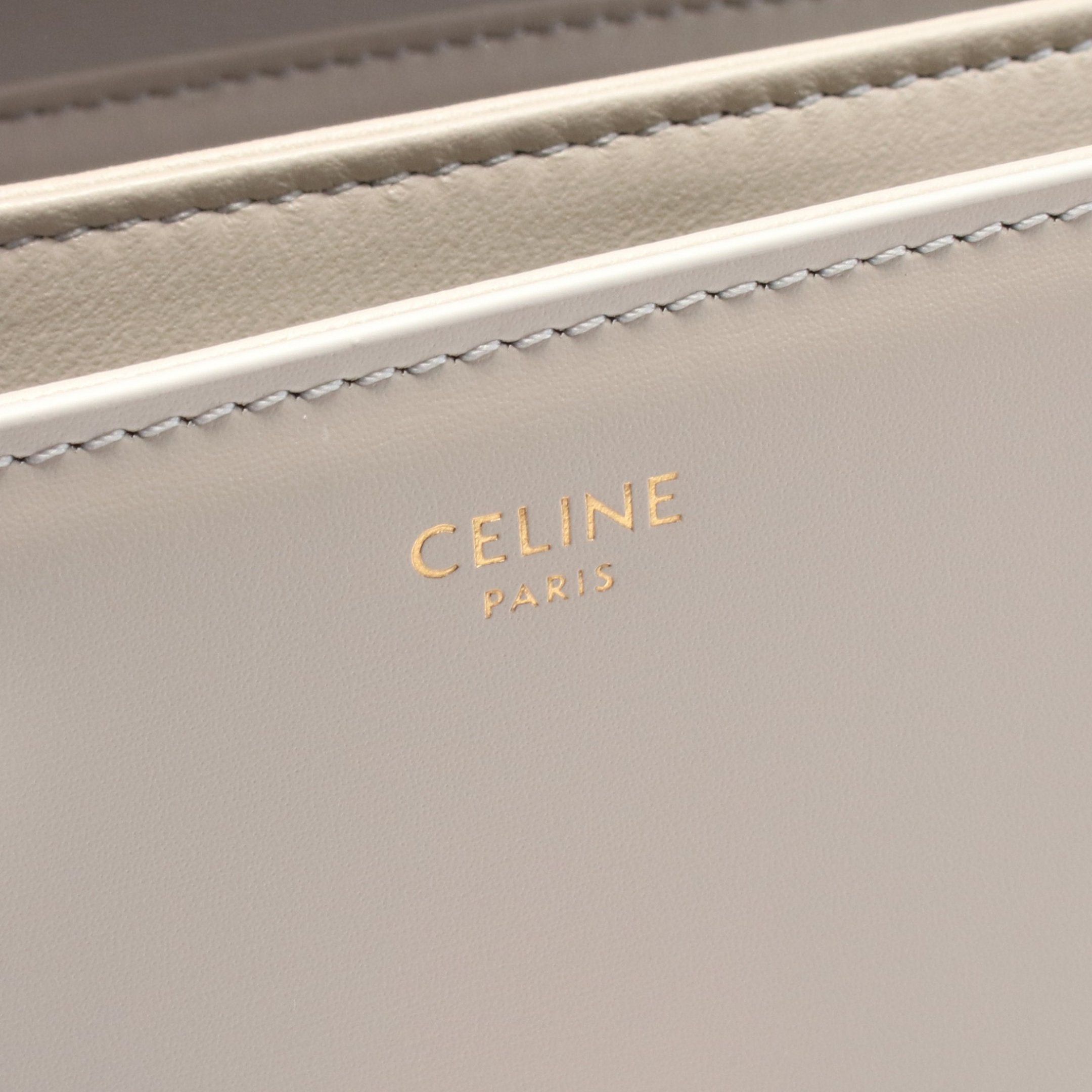 Celine Celine Triomphe Medium Shoulder Bag Leather Light Beige Size ONE SIZE - 4 Thumbnail