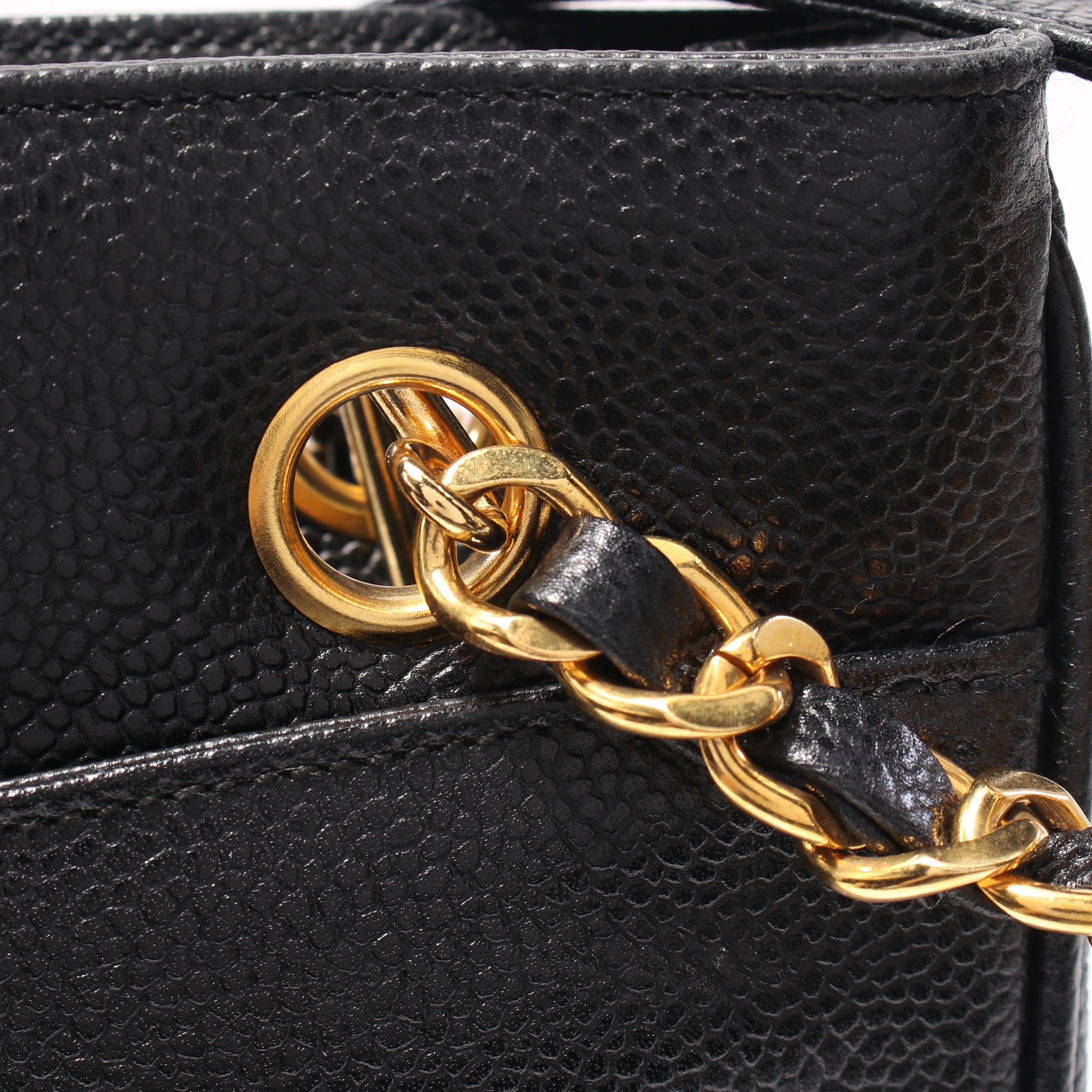 Chanel Chanel Coco Mark Chain Shoulder Bag Tote Caviar Skin Black Gold Hardware Size ONE SIZE - 8 Thumbnail