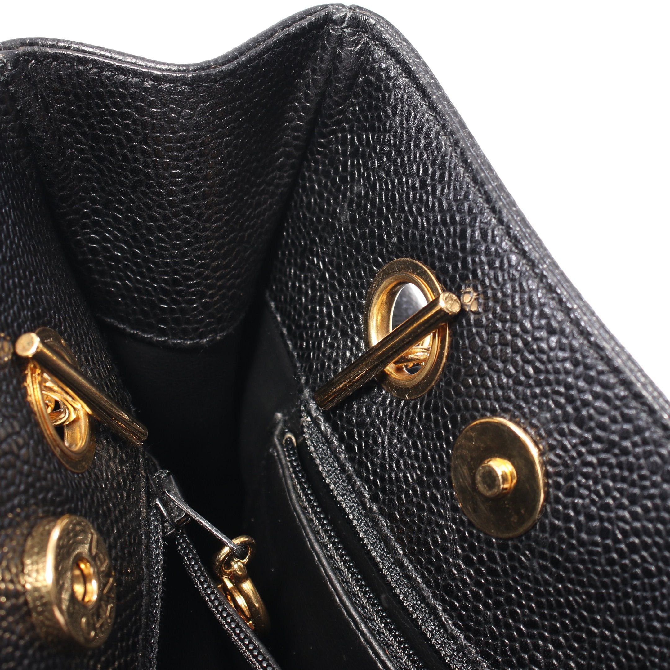Chanel Chanel Coco Mark Chain Shoulder Bag Tote Caviar Skin Black Gold Hardware Size ONE SIZE - 10 Thumbnail