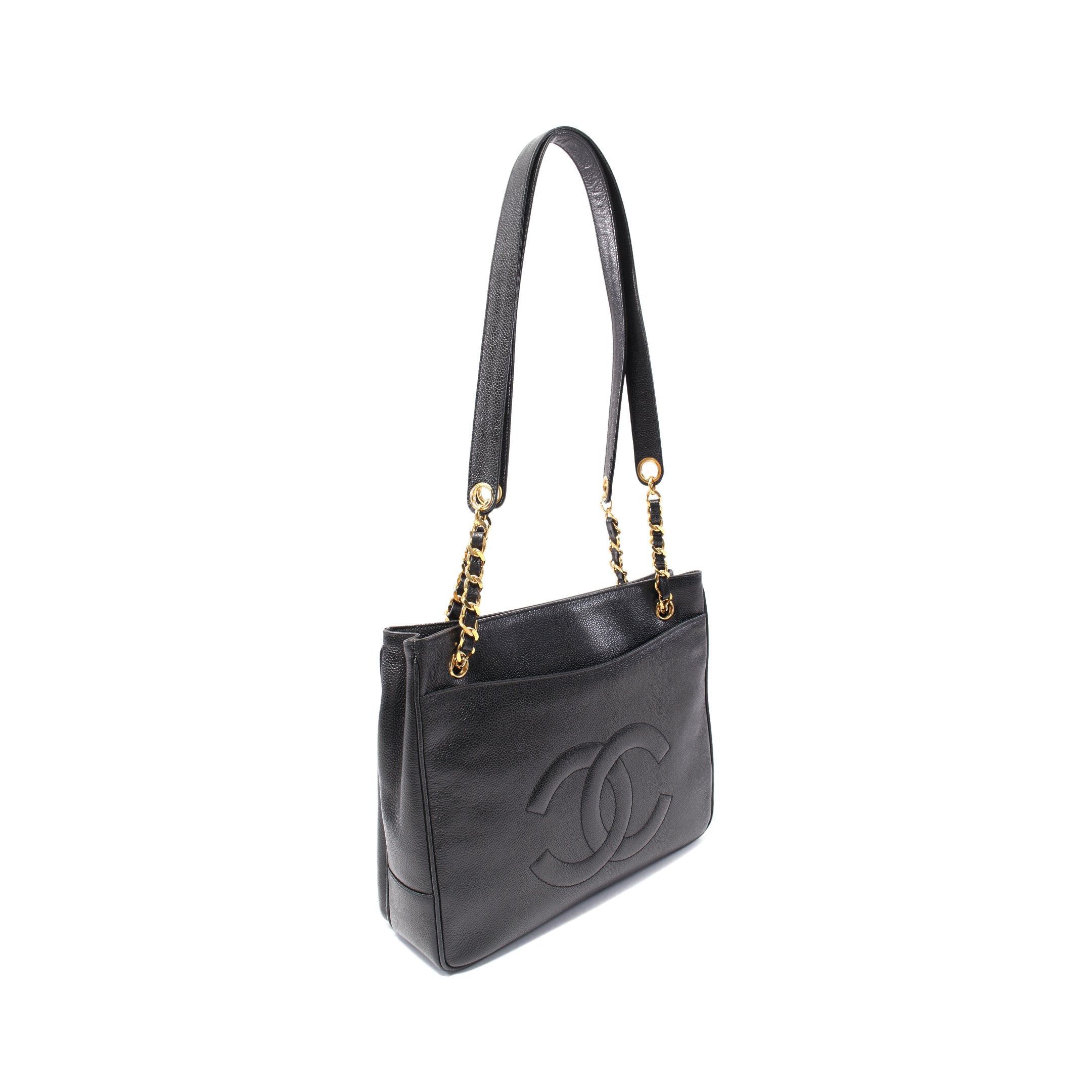 Chanel Chanel Coco Mark Chain Shoulder Bag Tote Caviar Skin Black Gold Hardware Size ONE SIZE - 2 Thumbnail