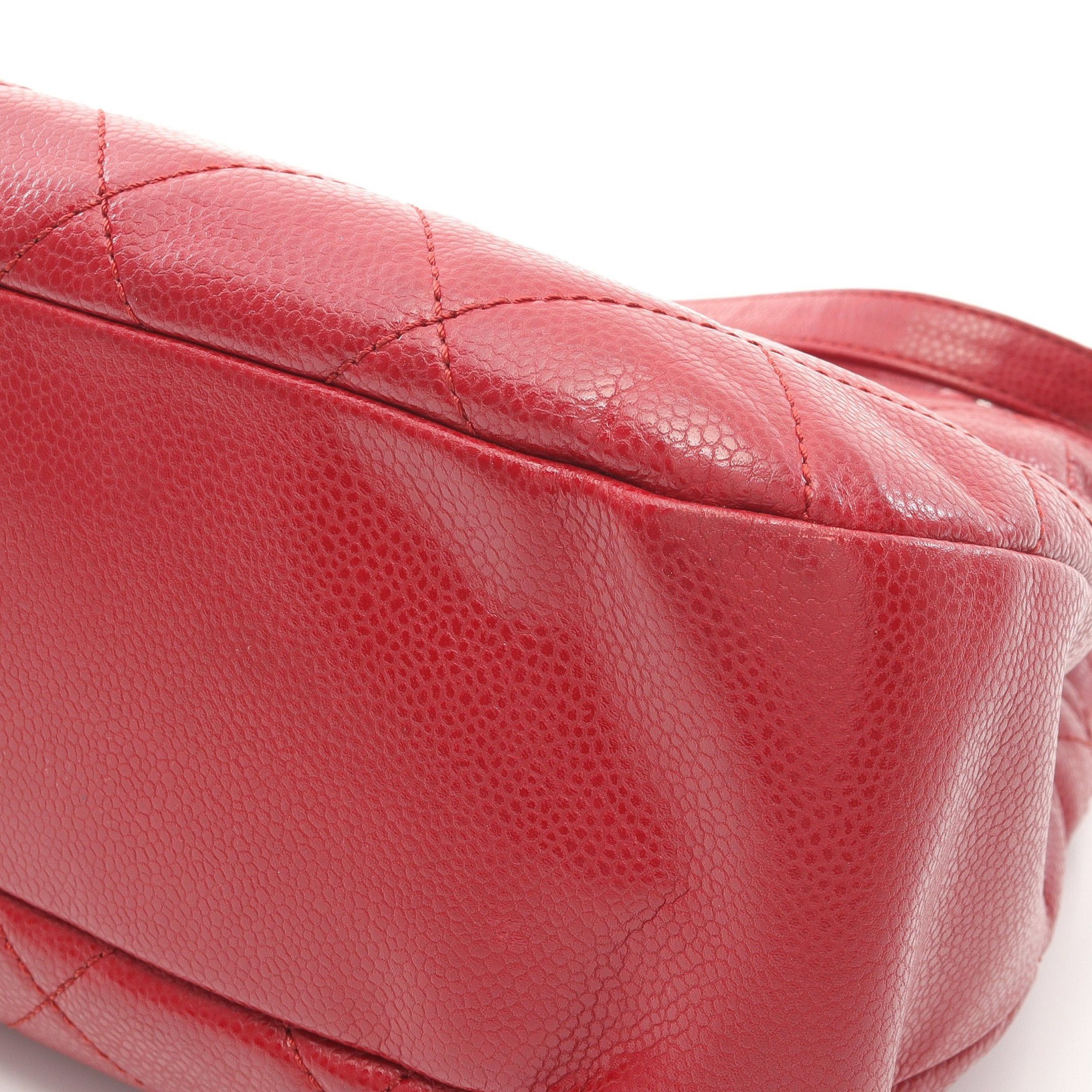 Chanel Chanel Matelasse Chain Shoulder Bag Tote Caviar Skin Red Silver Hardware Size ONE SIZE - 10 Thumbnail