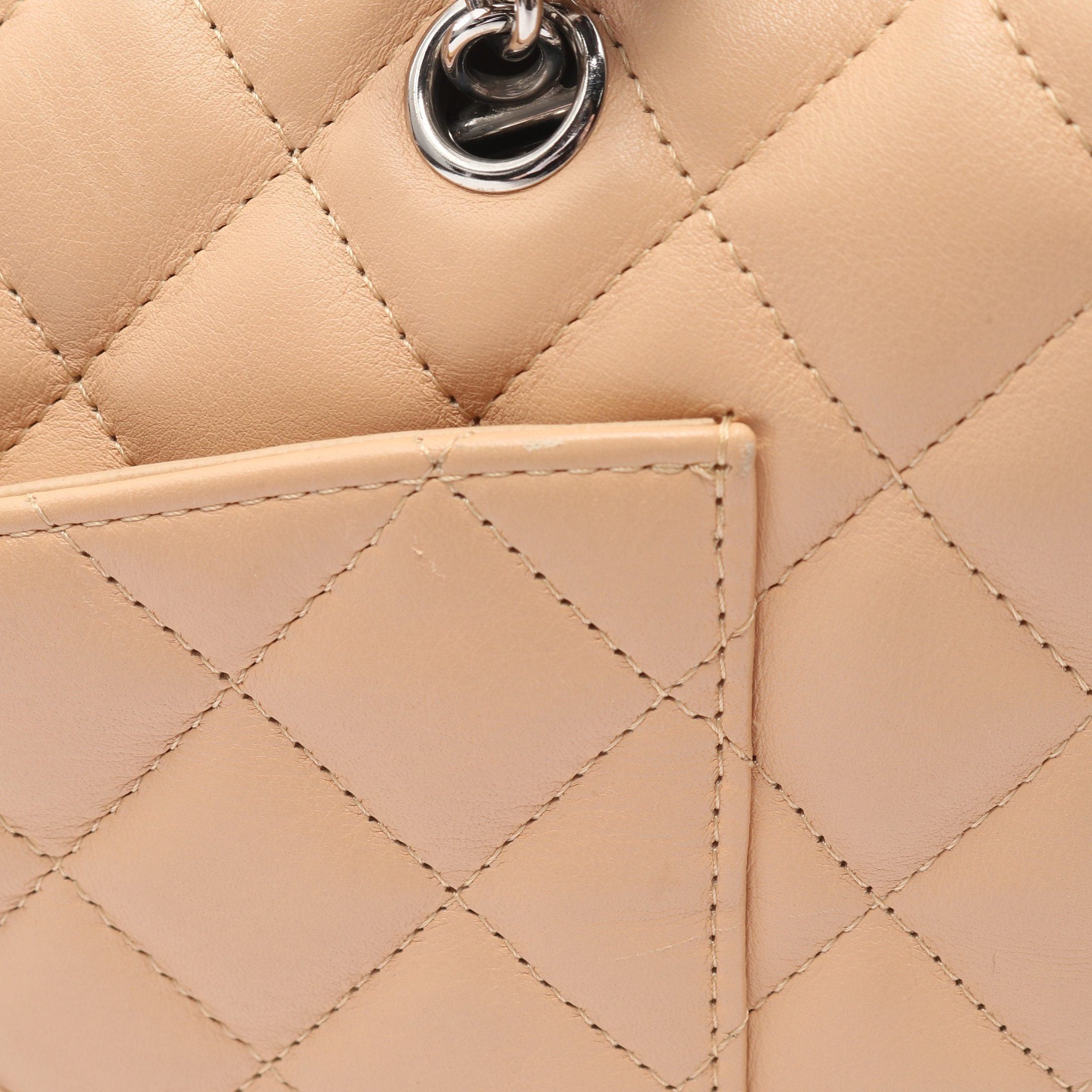 Chanel Chanel Cambon Line Bowling Bag Shoulder Leather Beige Black Silver Hardware Size ONE SIZE - 11 Thumbnail