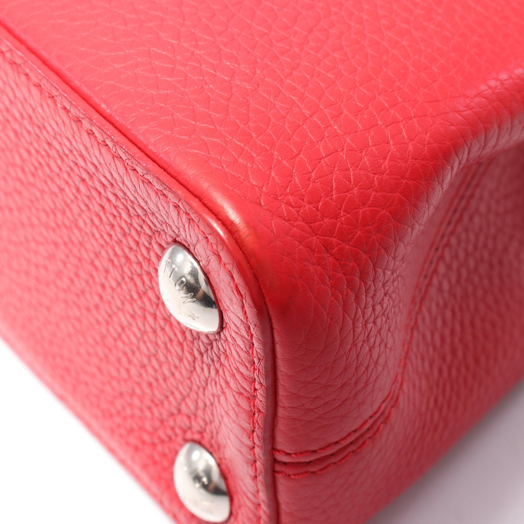 Louis Vuitton Louis Vuitton Capucines Bb Ruby Handbag Taurillon Leather Red Size ONE SIZE - 6 Thumbnail